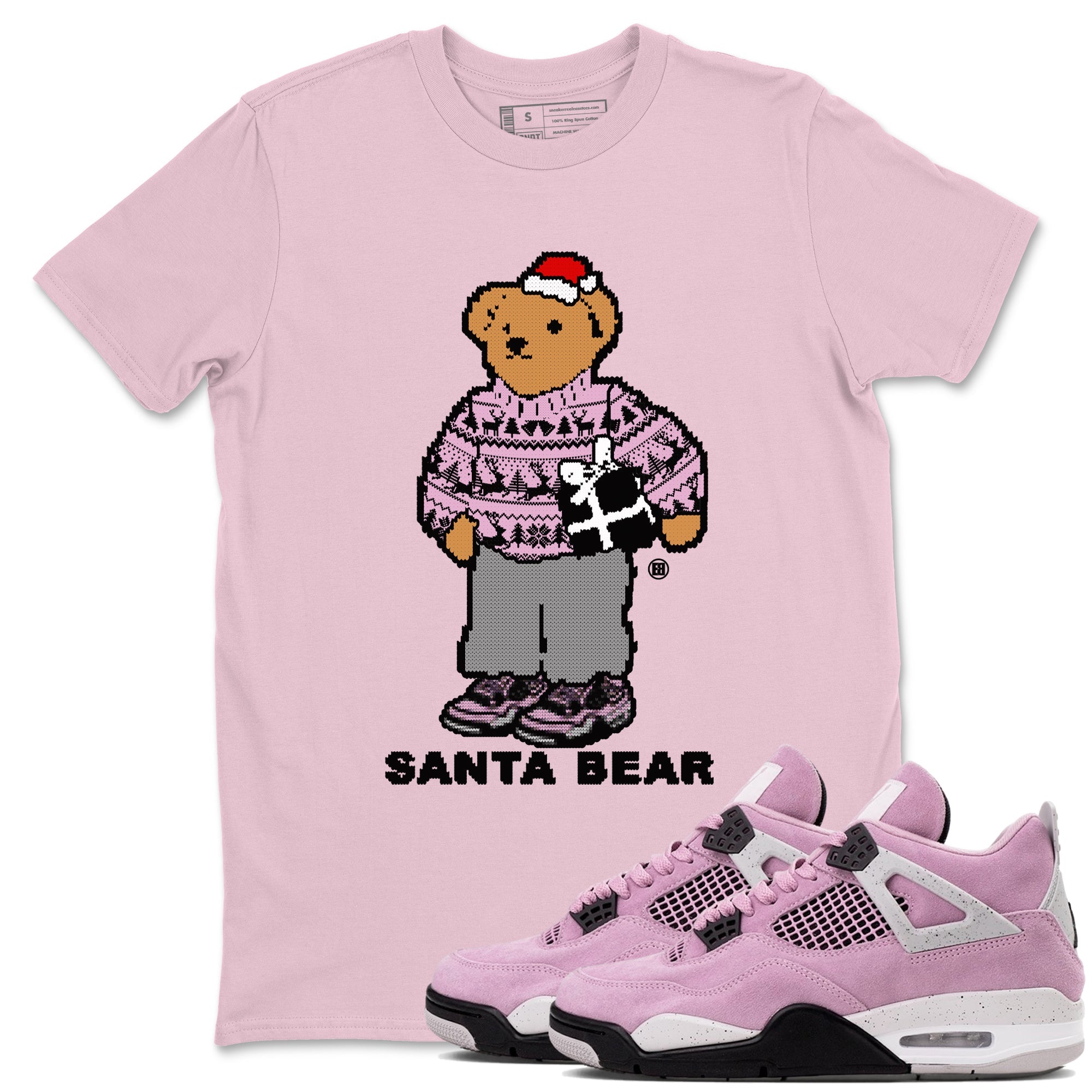 Santa Bear snkmatch Tees - Air Jordan 4 Orchid