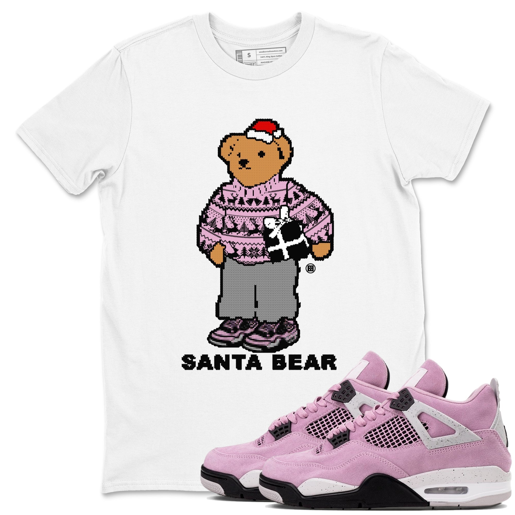 Santa Bear snkmatch Tees - Air Jordan 4 Orchid