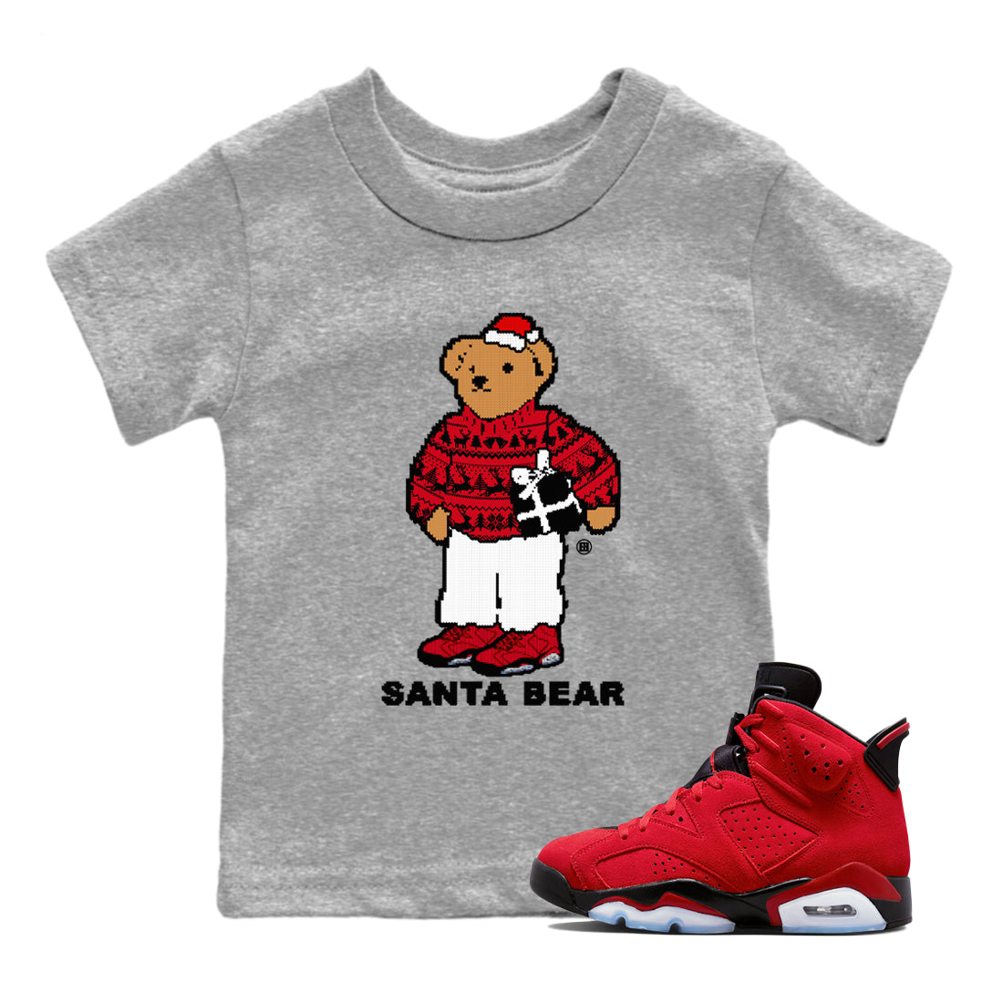 Santa Bear snkmatch Tees Kids - Air Jordan 6 Toro Bravo