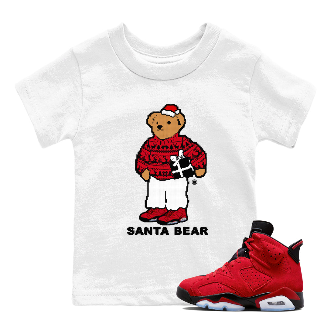 Santa Bear snkmatch Tees Kids - Air Jordan 6 Toro Bravo
