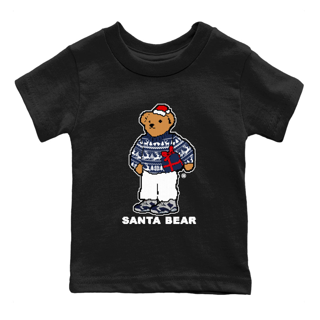 Santa Bear snkmatch Tees Kids - Air Jordan 6 White And Midnight Navy