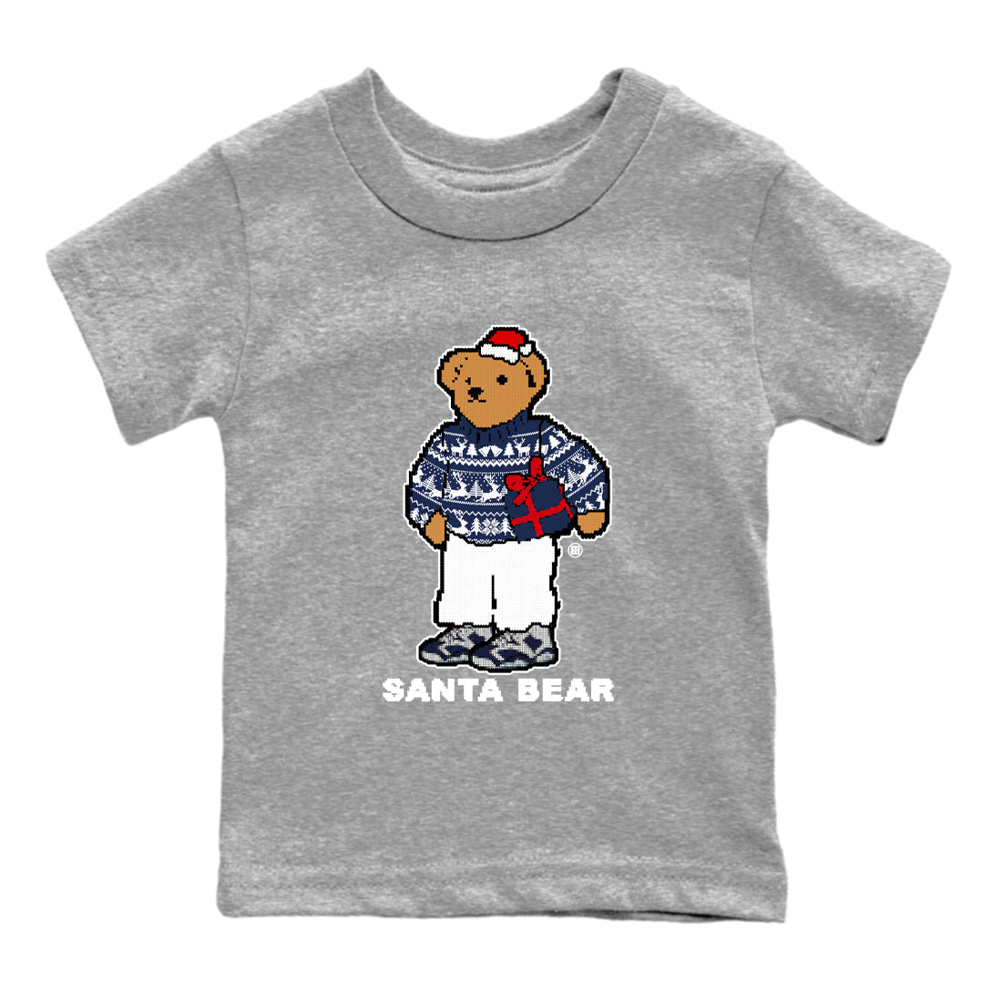 Santa Bear snkmatch Tees Kids - Air Jordan 6 White And Midnight Navy
