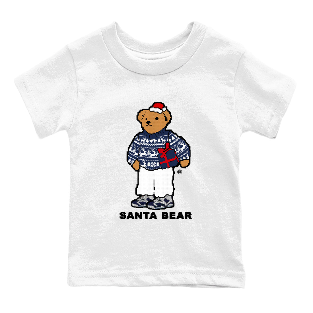 Santa Bear snkmatch Tees Kids - Air Jordan 6 White And Midnight Navy