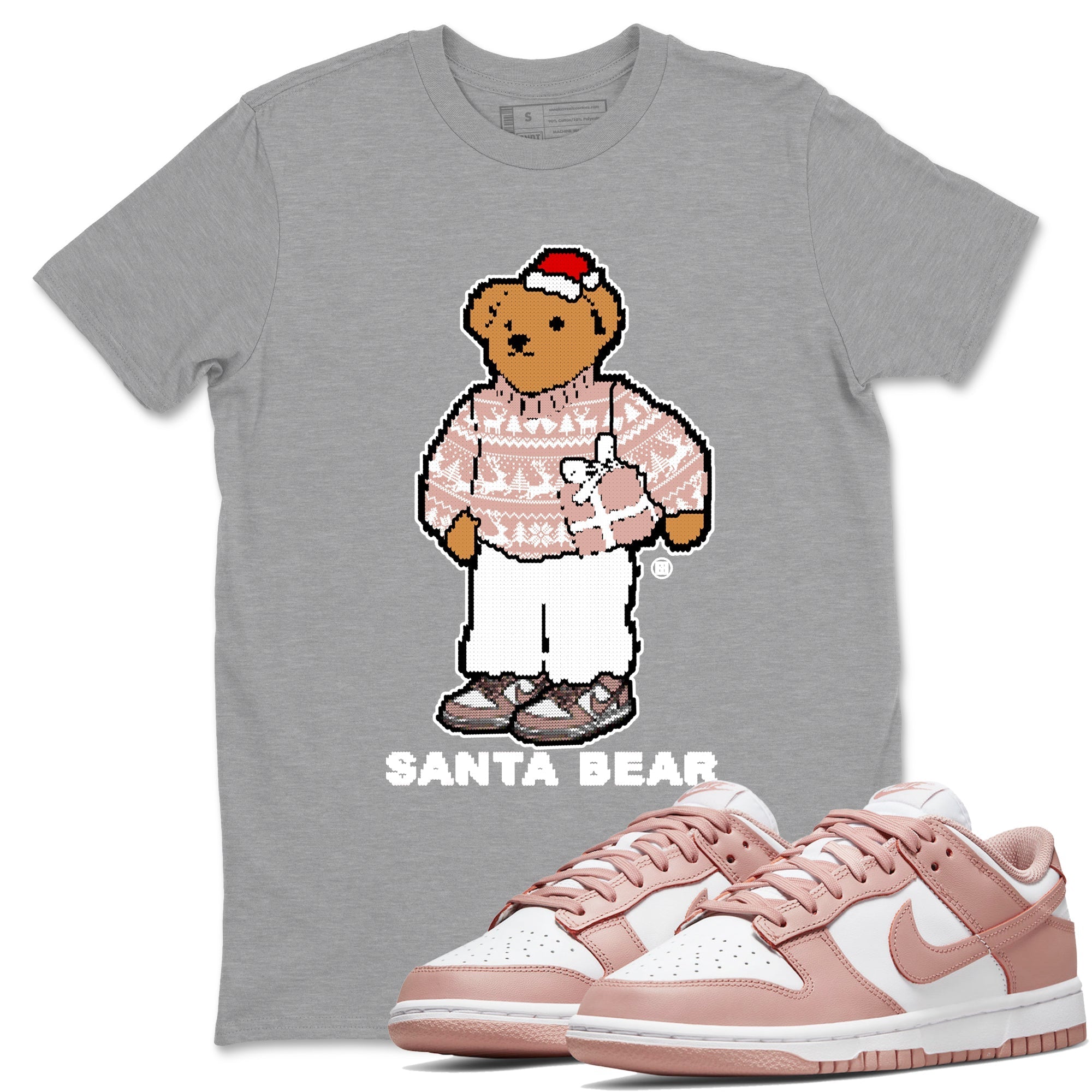 Santa Bear snkmatch Tees - Dunk Rose Whisper