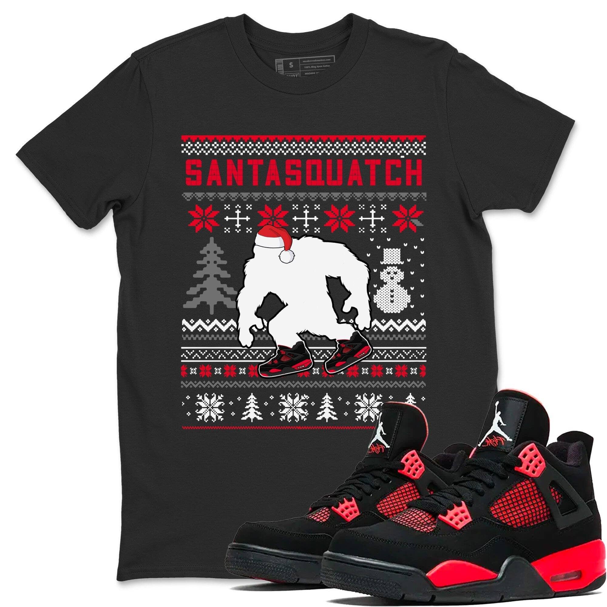 Santa Squatch Unisex Tops - Air Jordan 4 Red Thunder