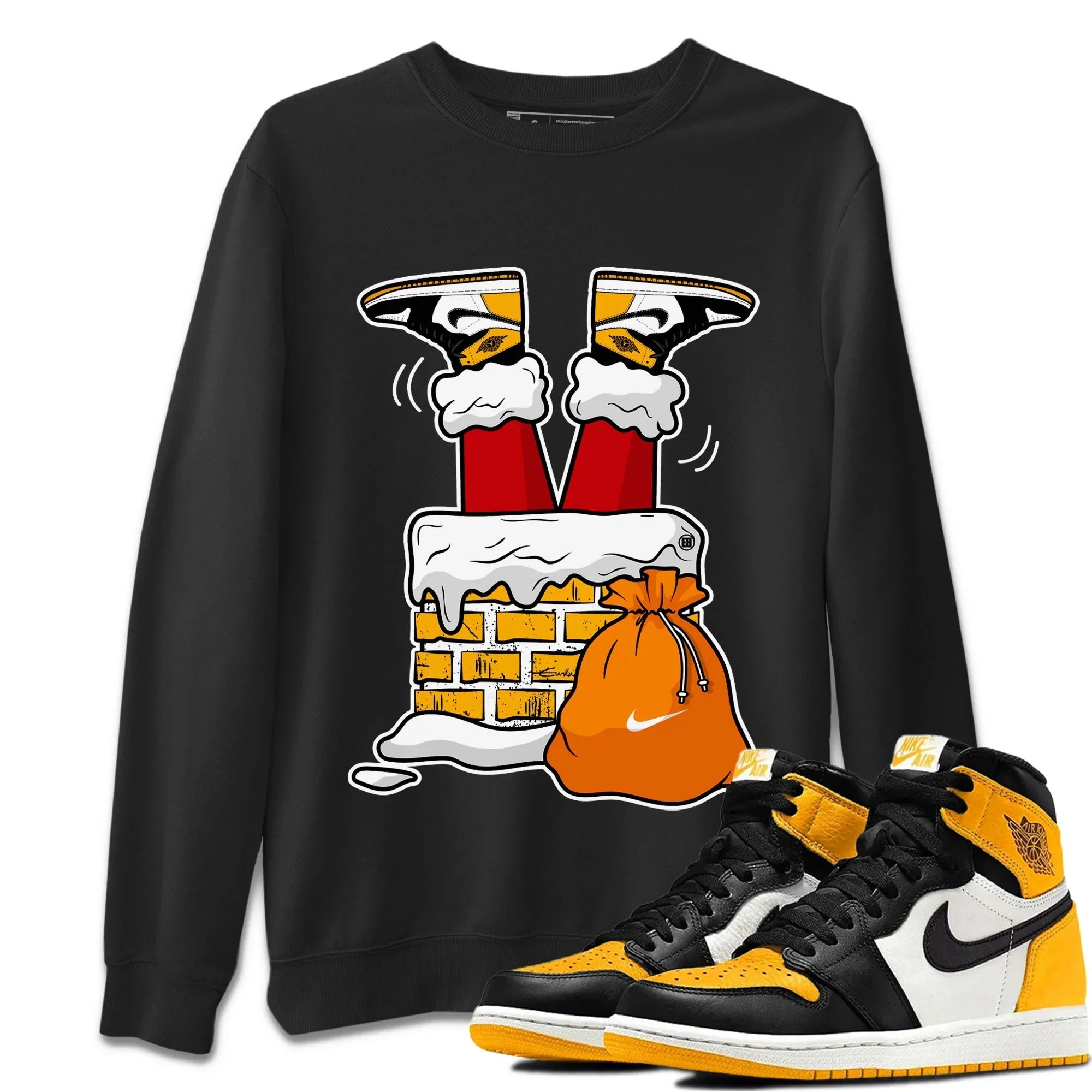 Santa Stuck In Chimney Unisex Tops - Air Jordan 1 Taxi