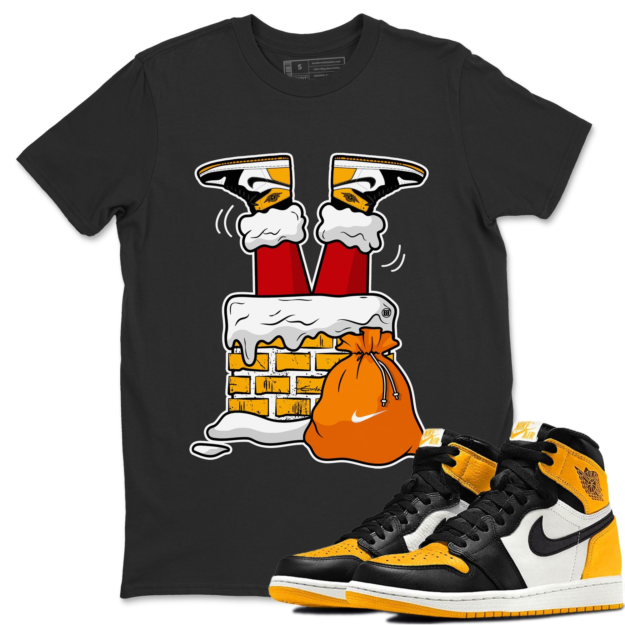Santa Stuck In Chimney Unisex Tops - Air Jordan 1 Taxi