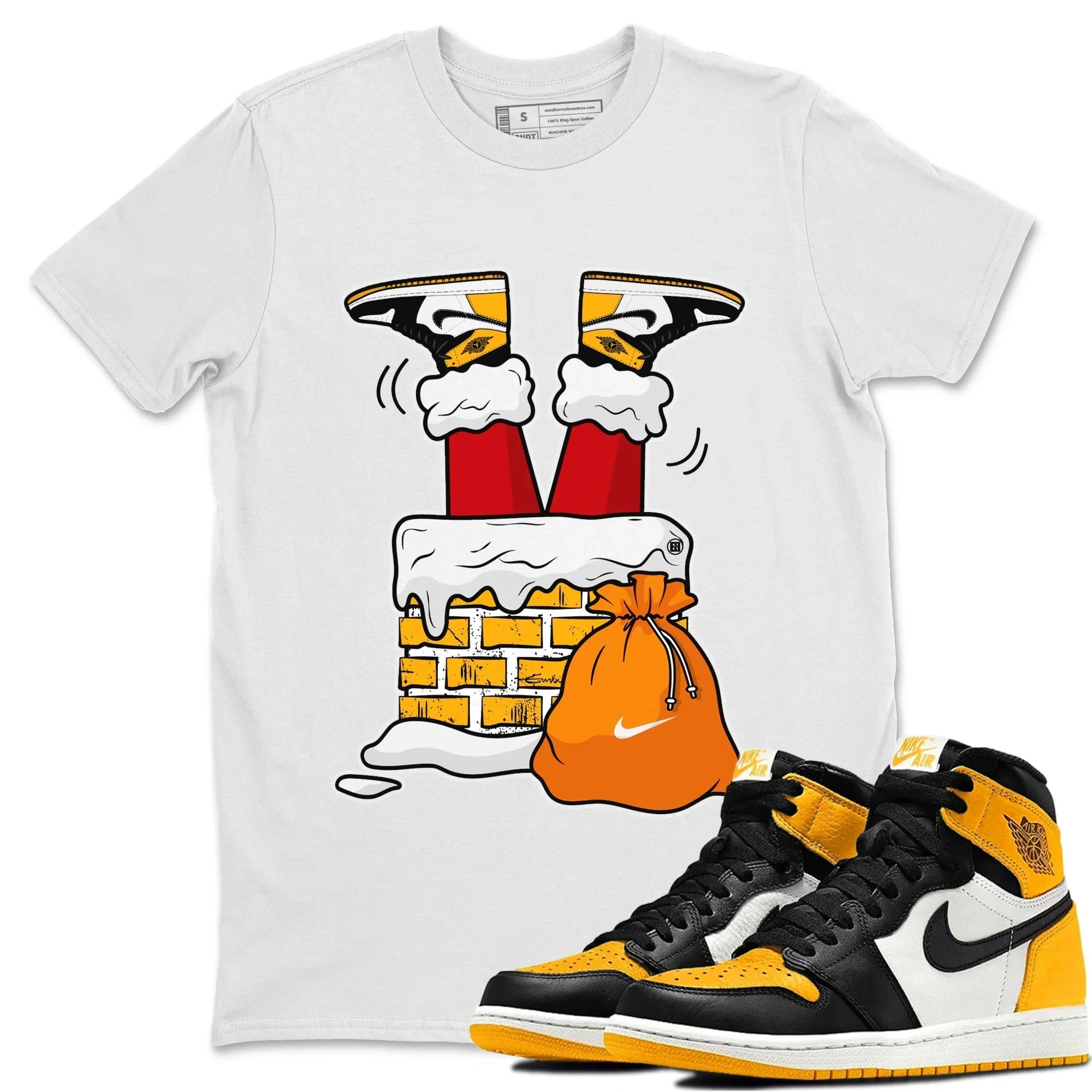 Santa Stuck In Chimney Unisex Tops - Air Jordan 1 Taxi