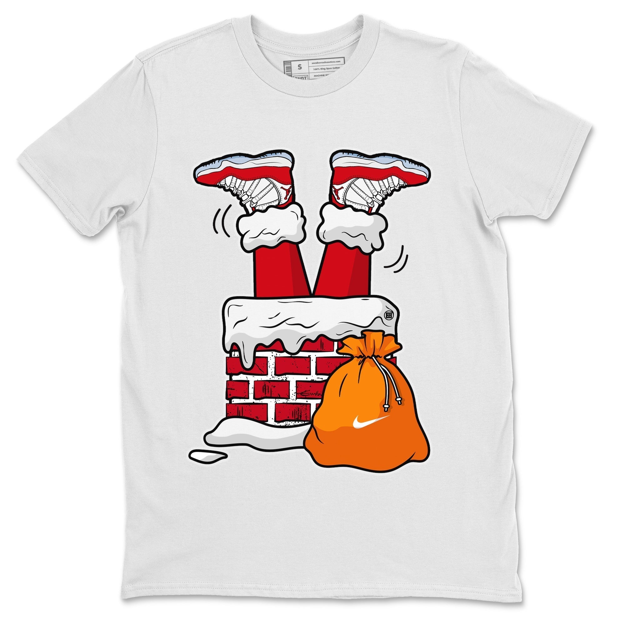Santa Stuck In Chimney Unisex Tops - Air Jordan 11 Cherry