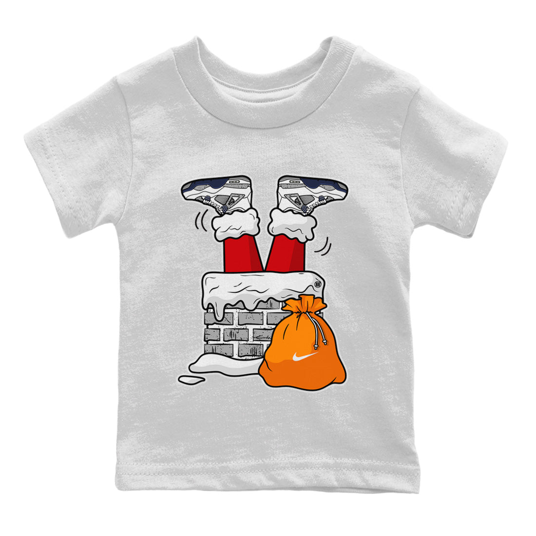 Santa Stuck In Chimney Kids Tops - Air Jordan 4 Midnight Navy