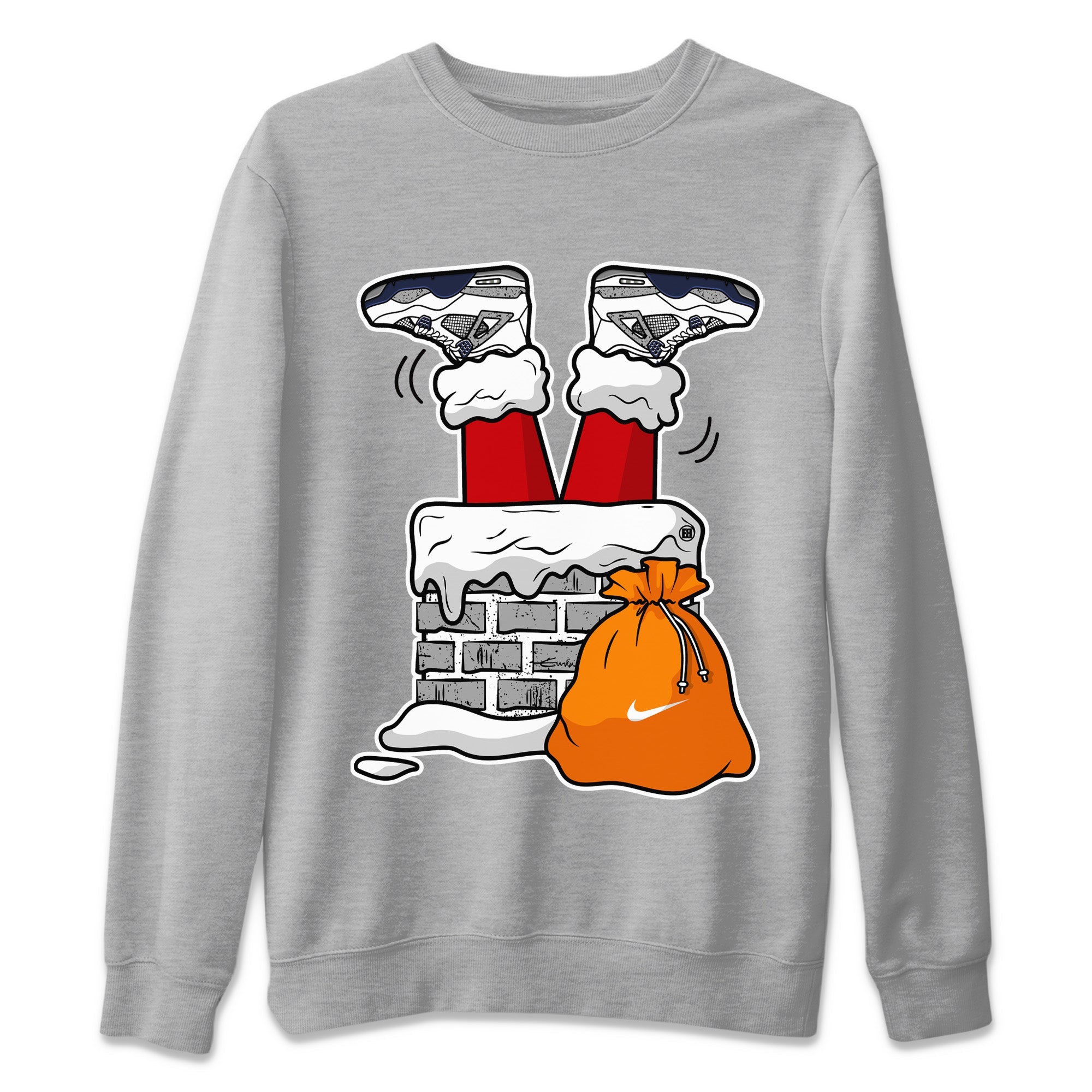 Santa Stuck In Chimney Unisex Tops - Air Jordan 4 Midnight Navy