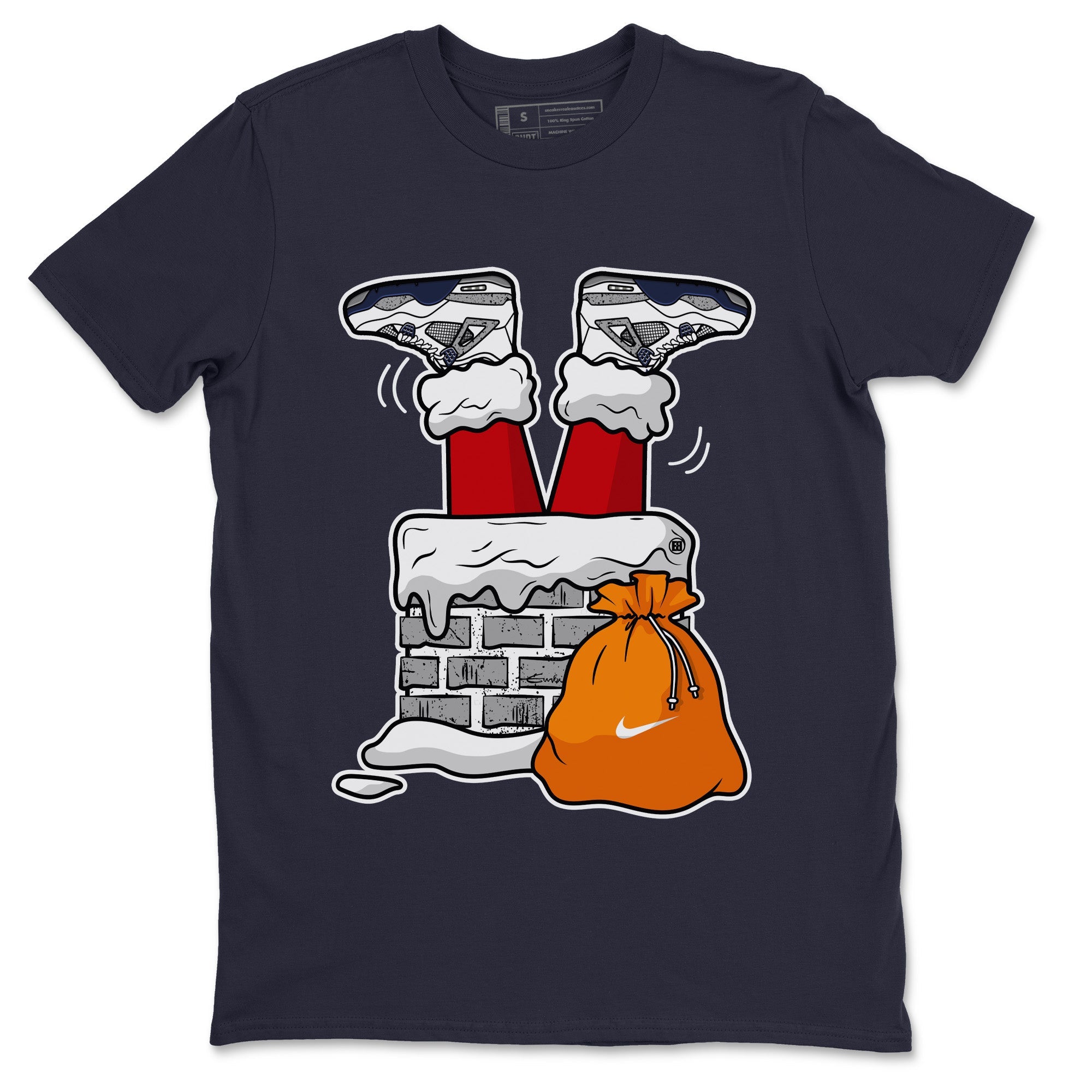 Santa Stuck In Chimney Unisex Tops - Air Jordan 4 Midnight Navy