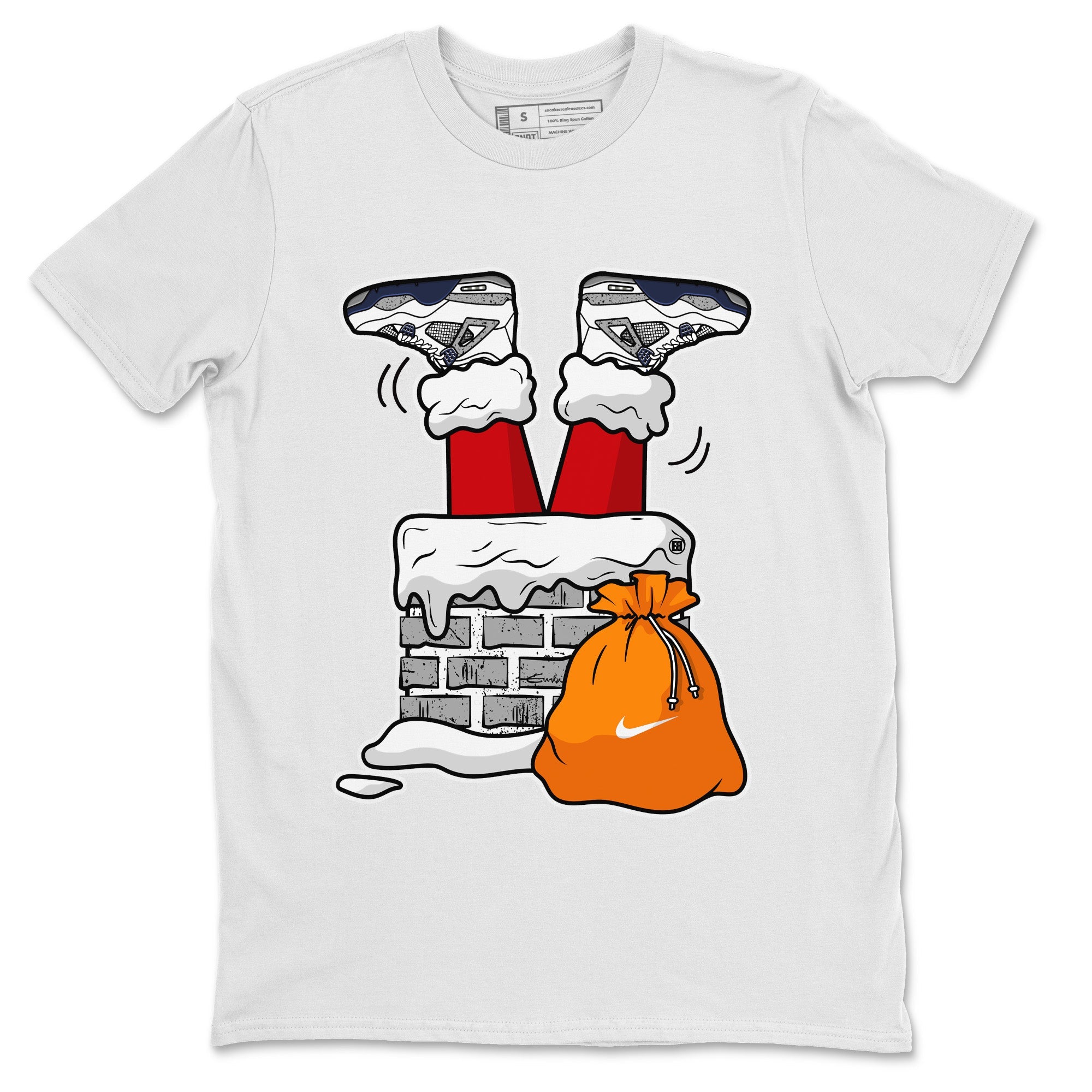 Santa Stuck In Chimney Unisex Tops - Air Jordan 4 Midnight Navy
