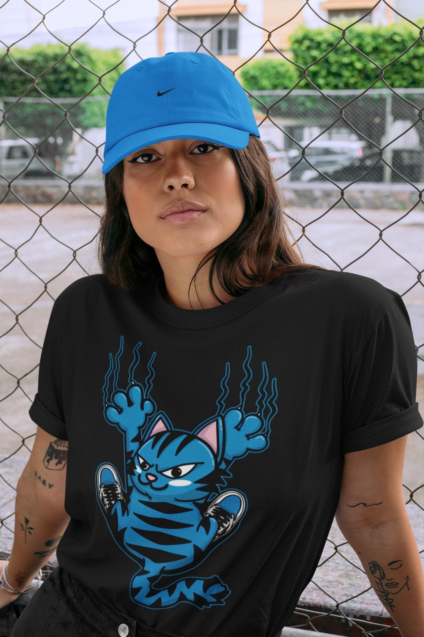 Scratching Cat Unisex Tops - Air Jordan 1 Travis Scott Fragment