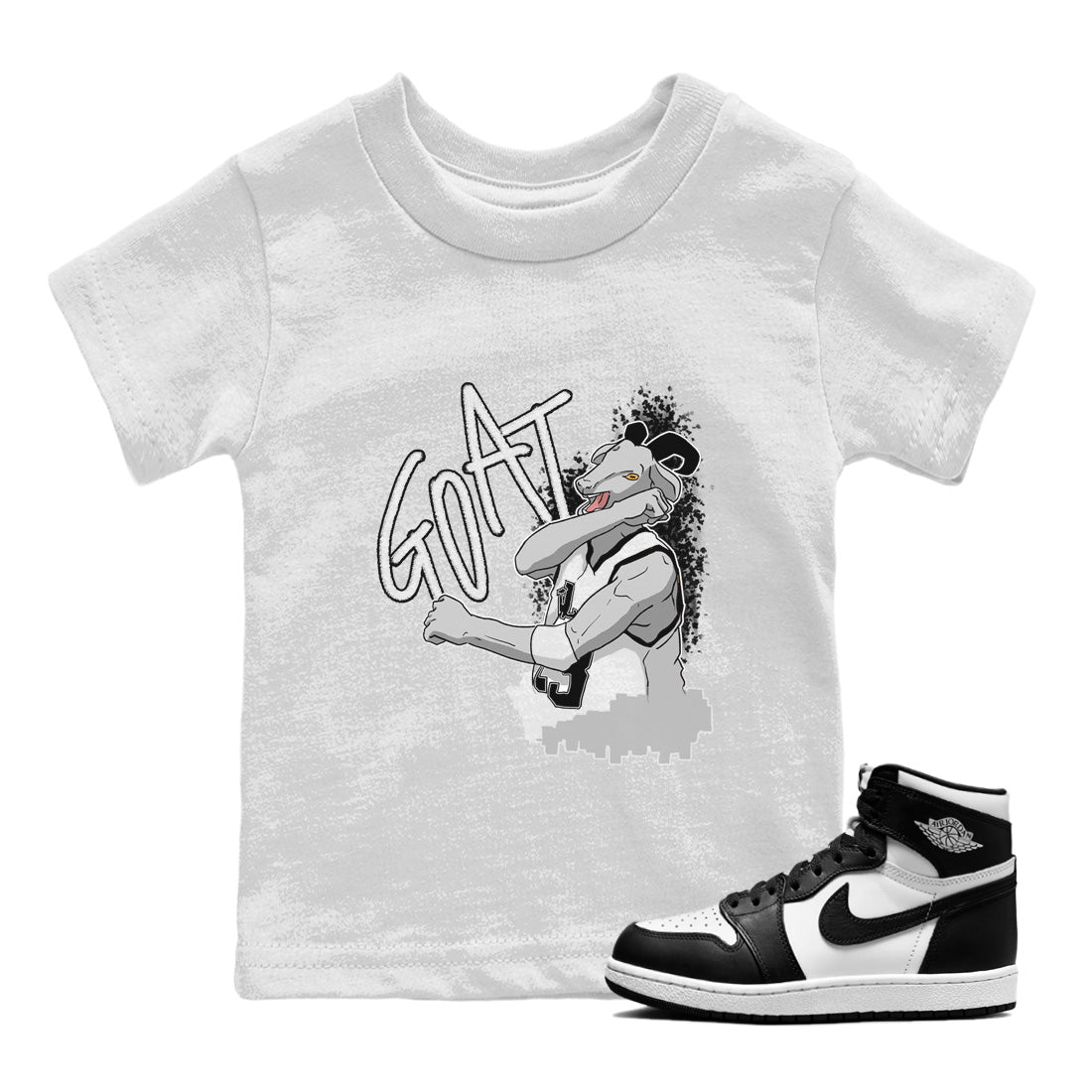 Screaming Goat Kids Tops - Air Jordan 1 Black White