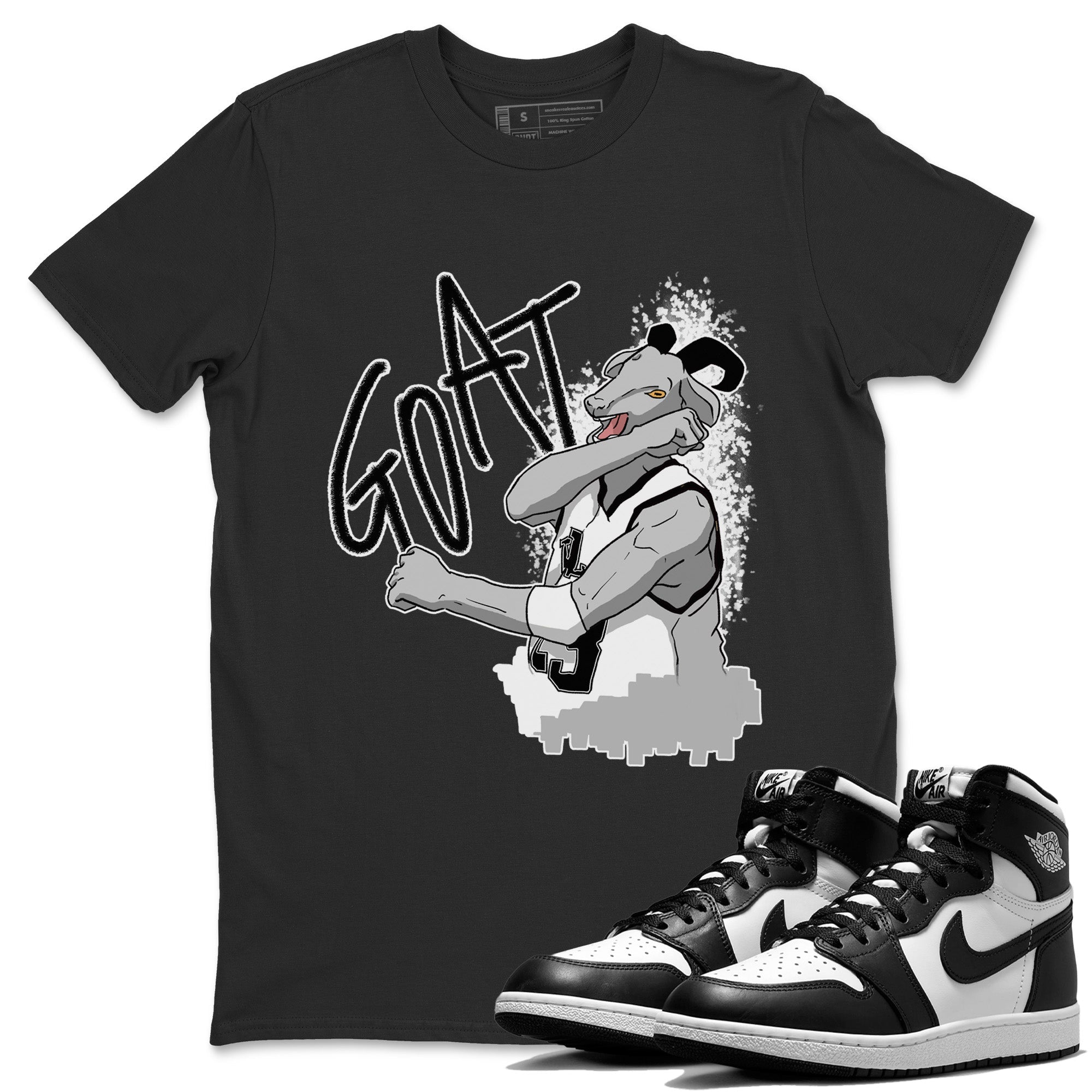 Screaming Goat Unisex Tops - Air Jordan 1 Black White