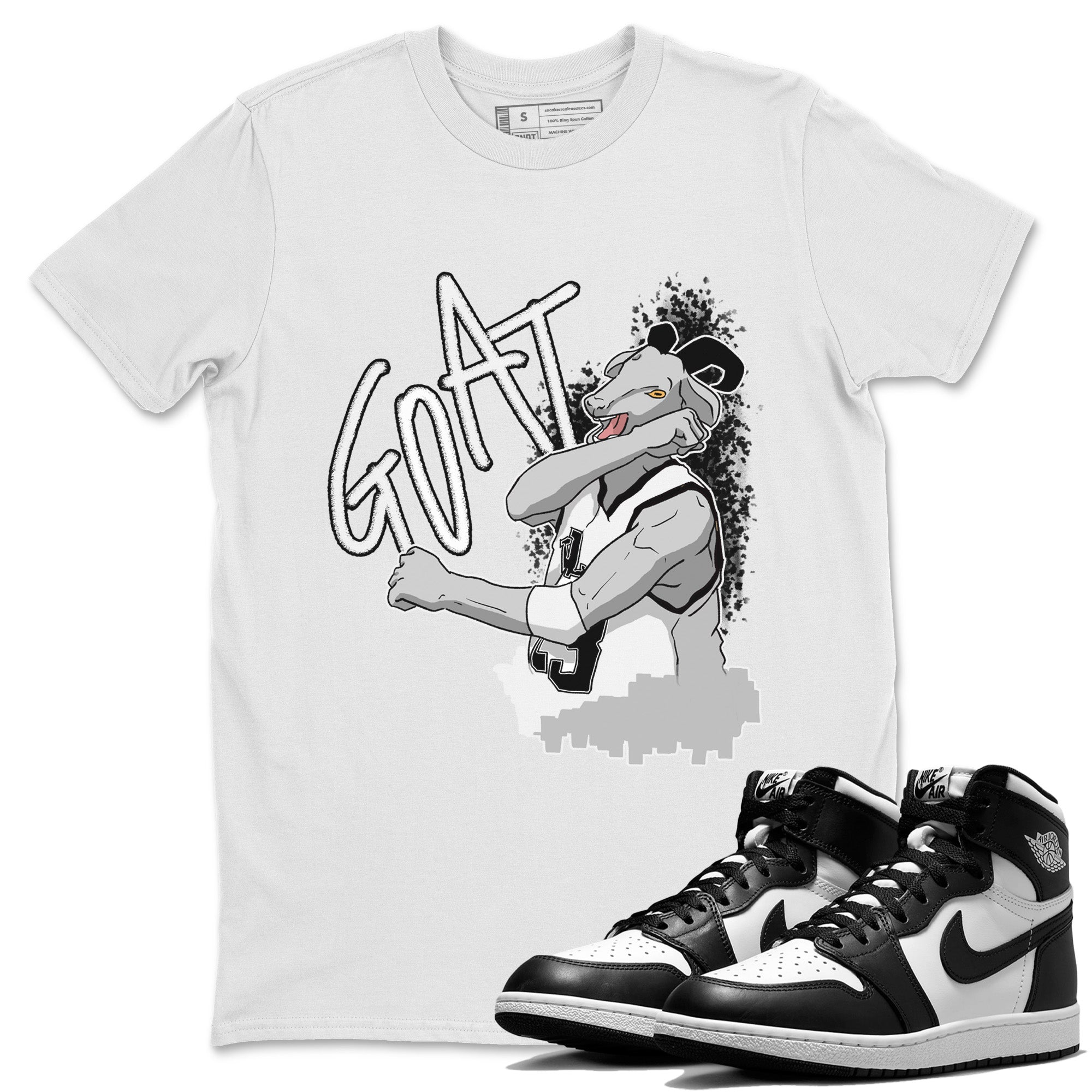 Screaming Goat Unisex Tops - Air Jordan 1 Black White