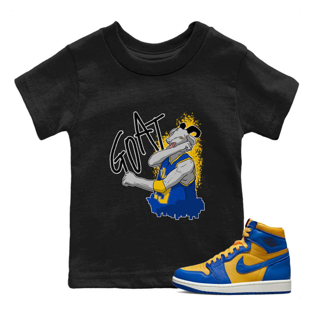 Screaming Goat Kids Tops - Air Jordan 1 Game Royal Varsity Maize