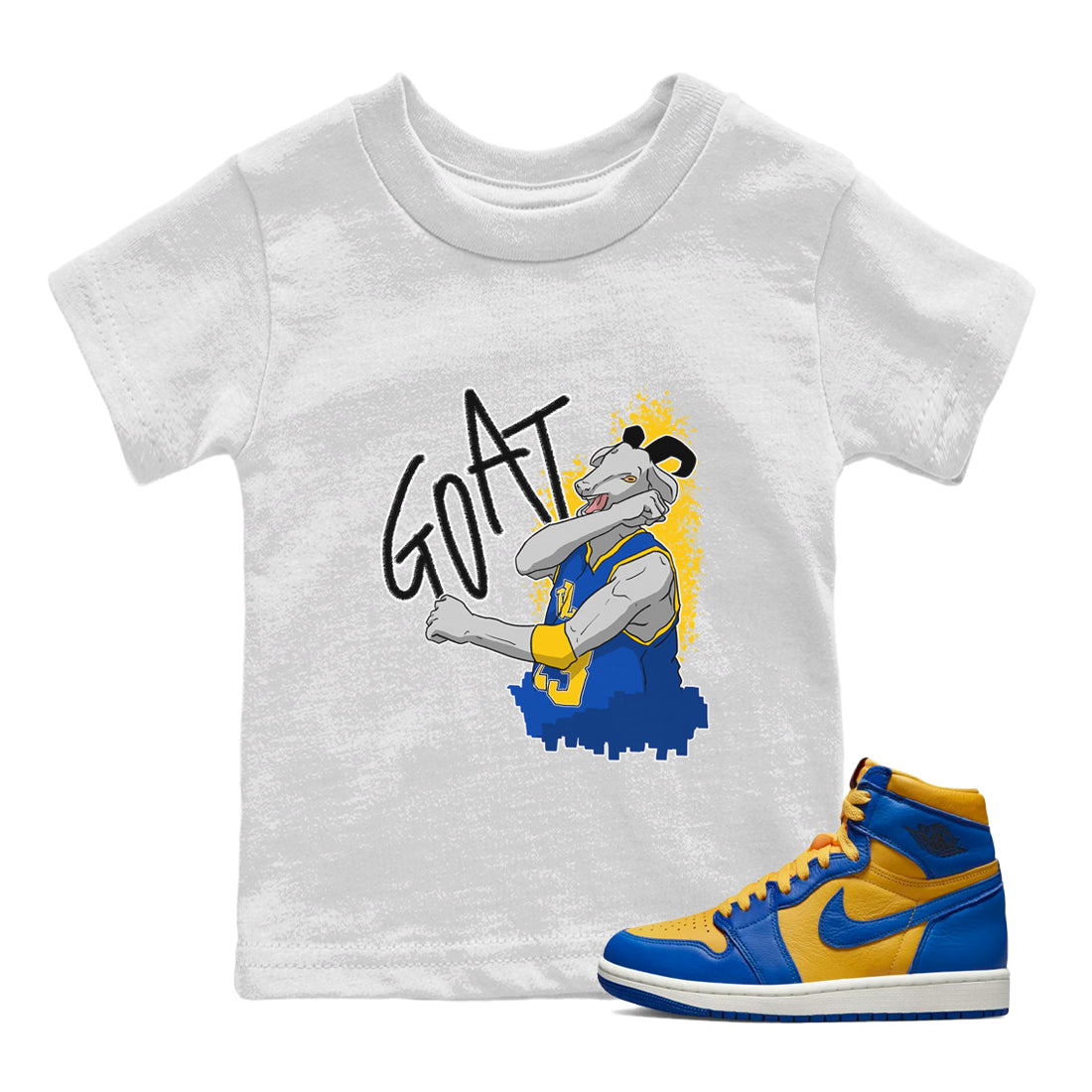 Screaming Goat Kids Tops - Air Jordan 1 Game Royal Varsity Maize