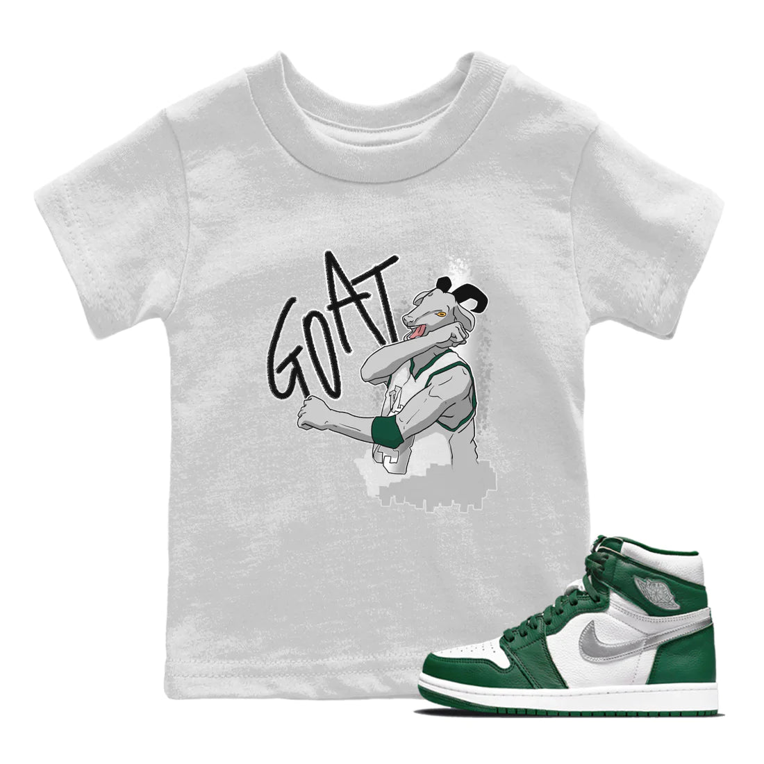 Screaming Goat Kids Tops - Air Jordan 1 Gorge Green