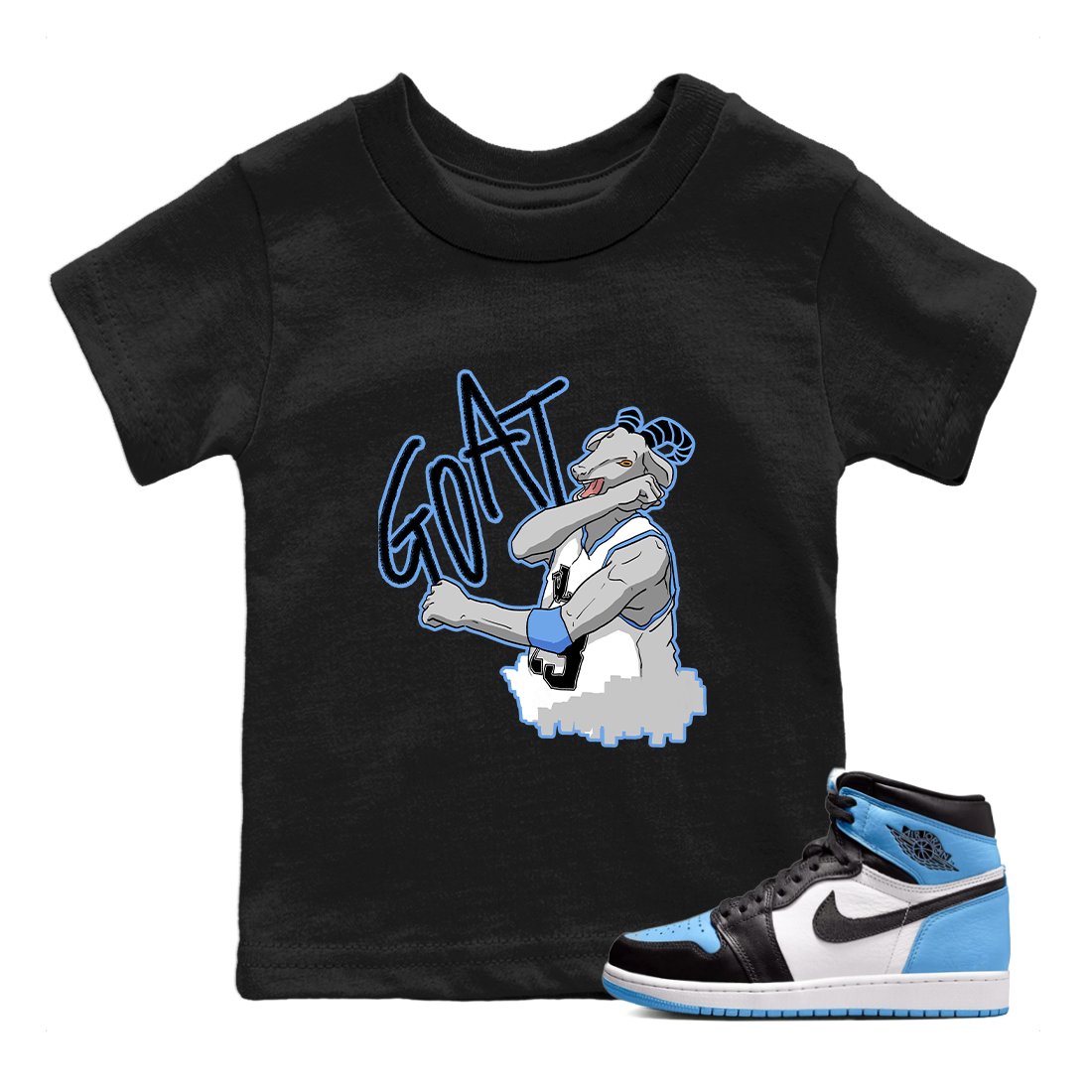 Screaming Goat Kids Tops - Air Jordan 1 UNC Toe