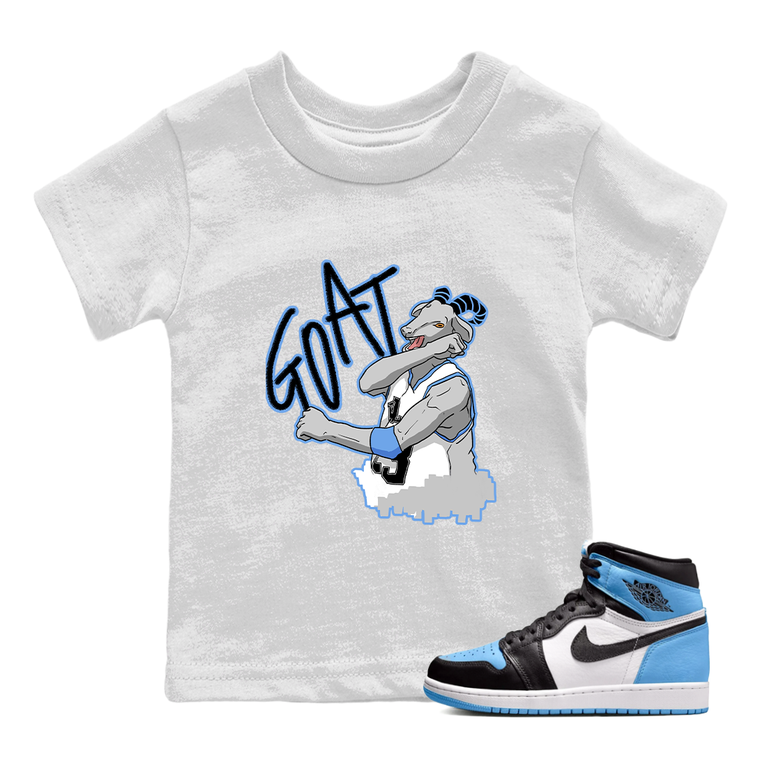Screaming Goat Kids Tops - Air Jordan 1 UNC Toe