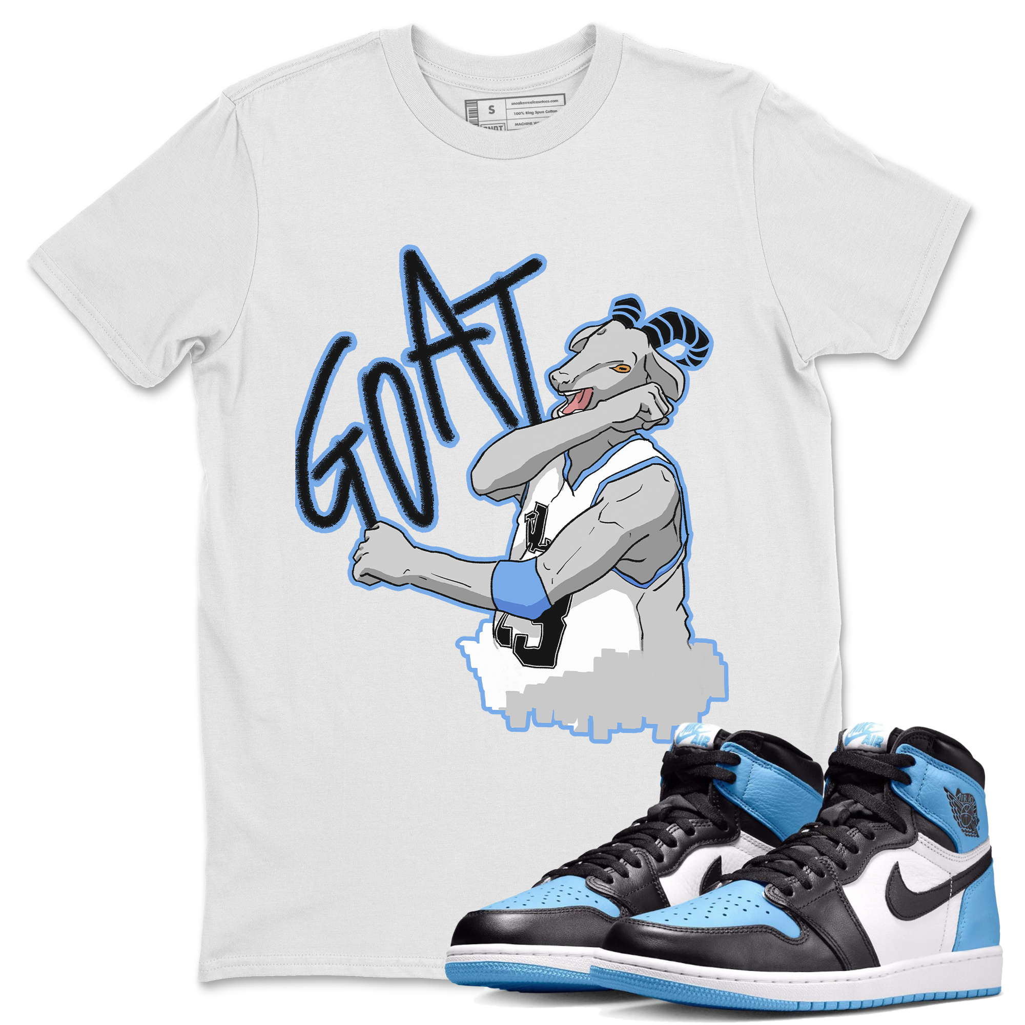 Screaming Goat Unisex Tops - Air Jordan 1 UNC Toe