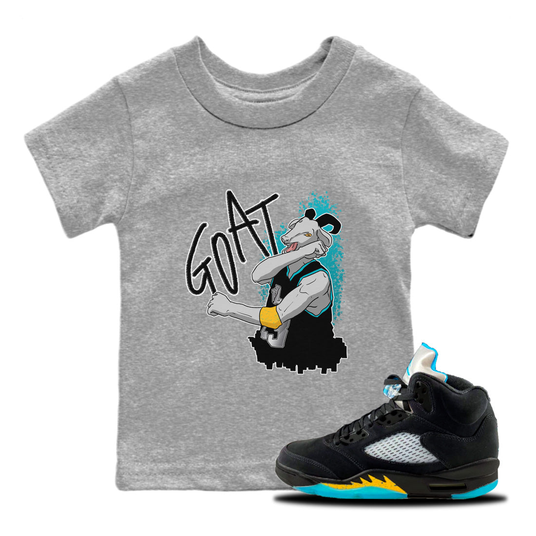 Screaming Goat Kids Tops - Air Jordan 5 Aqua