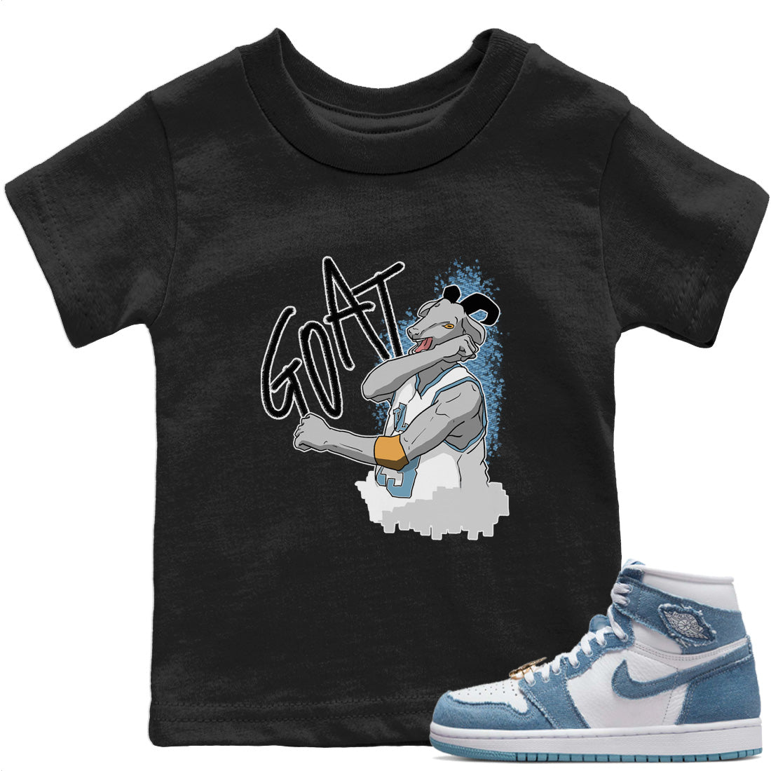 Screaming Goat Kids Tops - Air Jordan 1 Denim