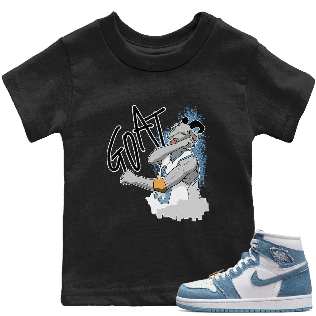 Screaming Goat Kids Tops - Air Jordan 1 Denim