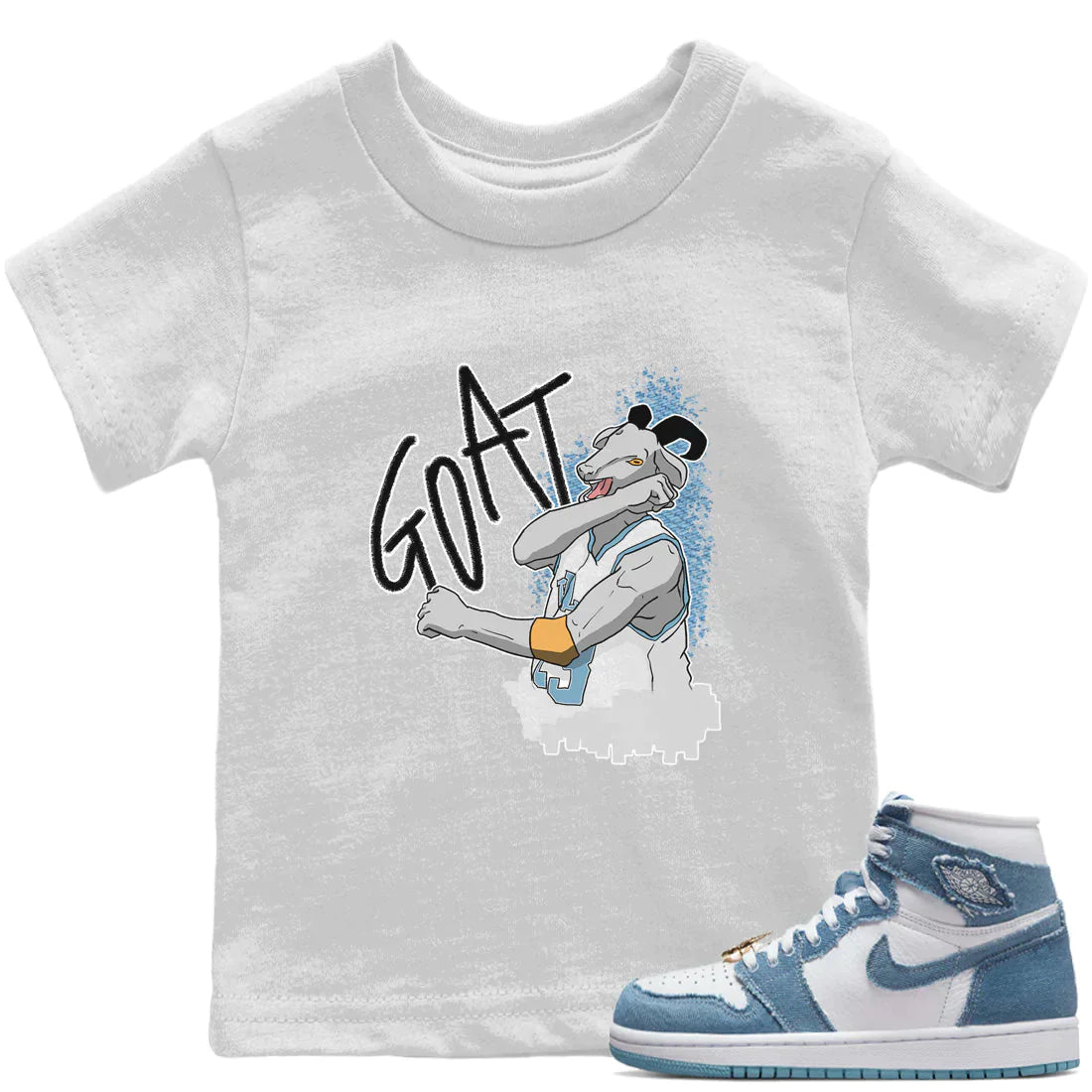 Screaming Goat Kids Tops - Air Jordan 1 Denim