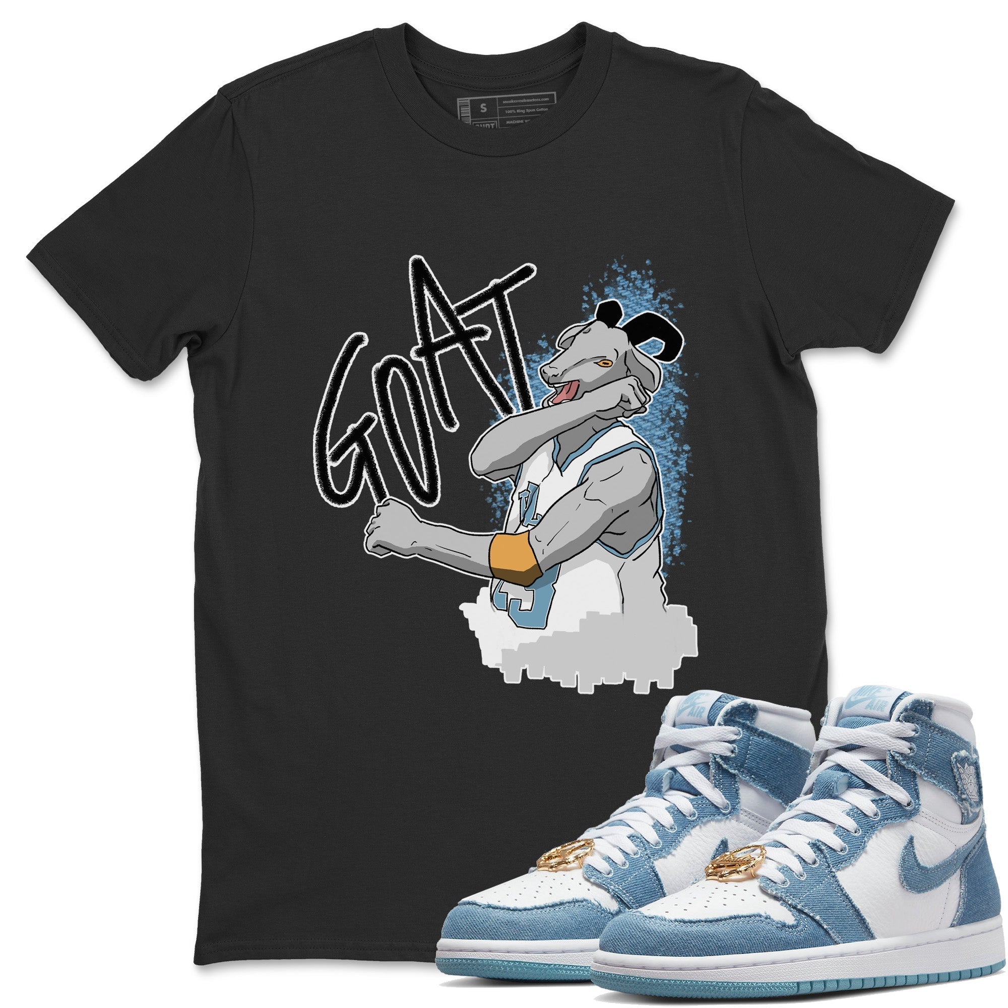 Screaming Goat Unisex Tops - Air Jordan 1 Denim
