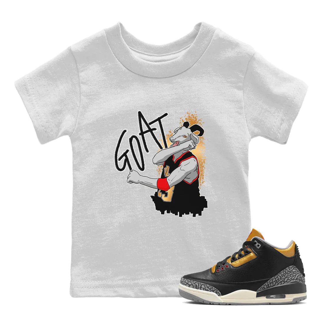Screaming Goat Kids Tops - Air Jordan 3 Black Gold