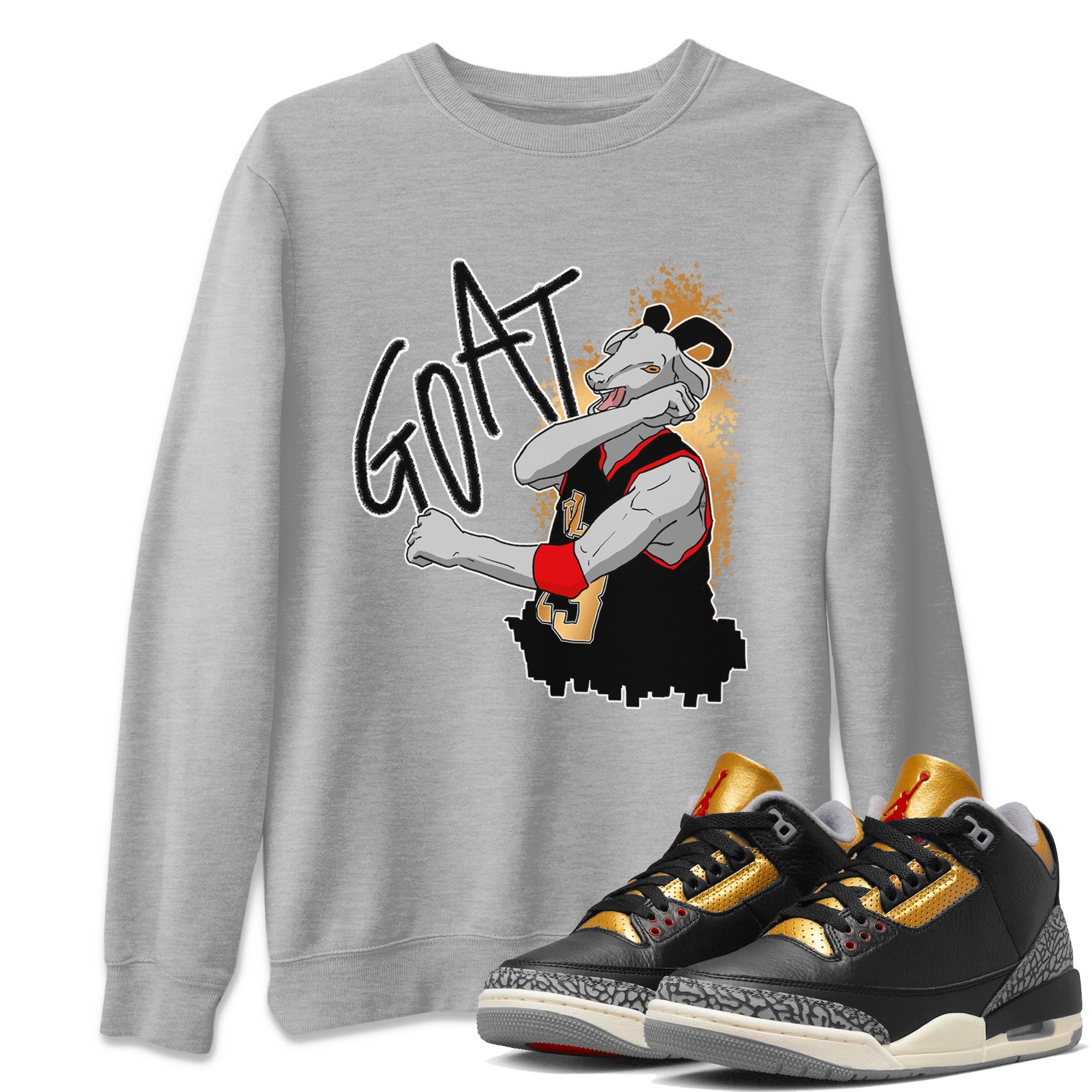 Screaming Goat Unisex Tops - Air Jordan 3 Black Gold