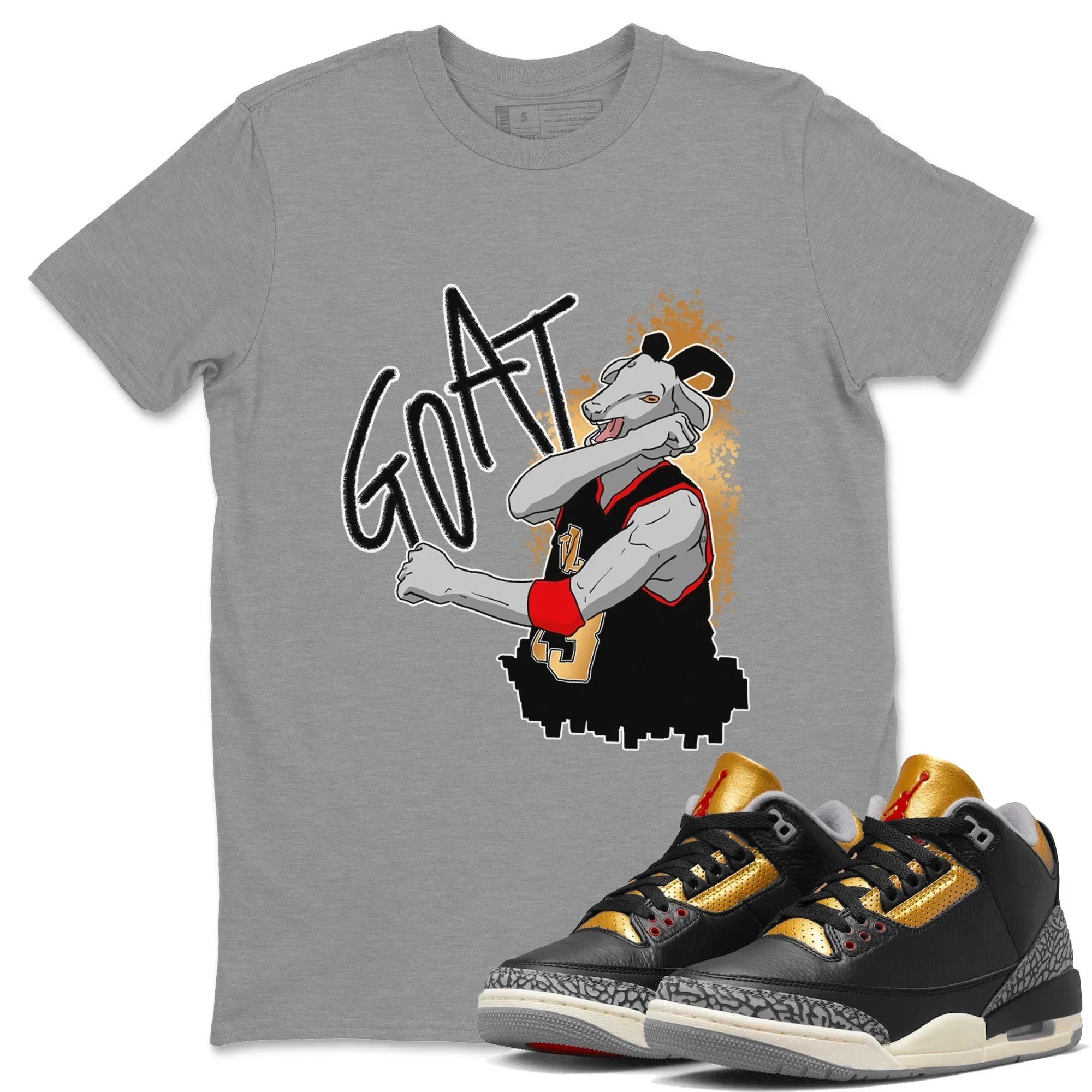 Screaming Goat Unisex Tops - Air Jordan 3 Black Gold