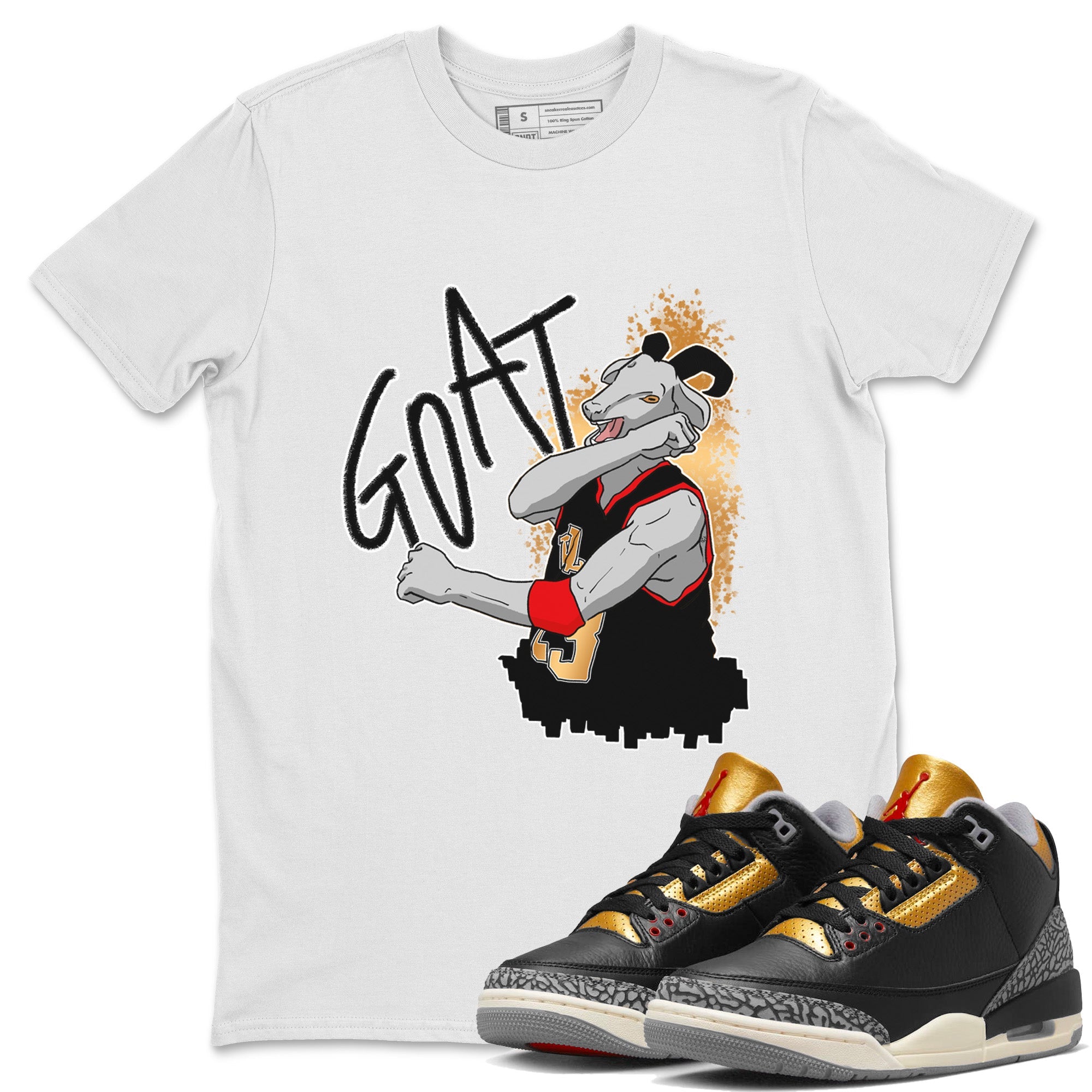 Screaming Goat Unisex Tops - Air Jordan 3 Black Gold