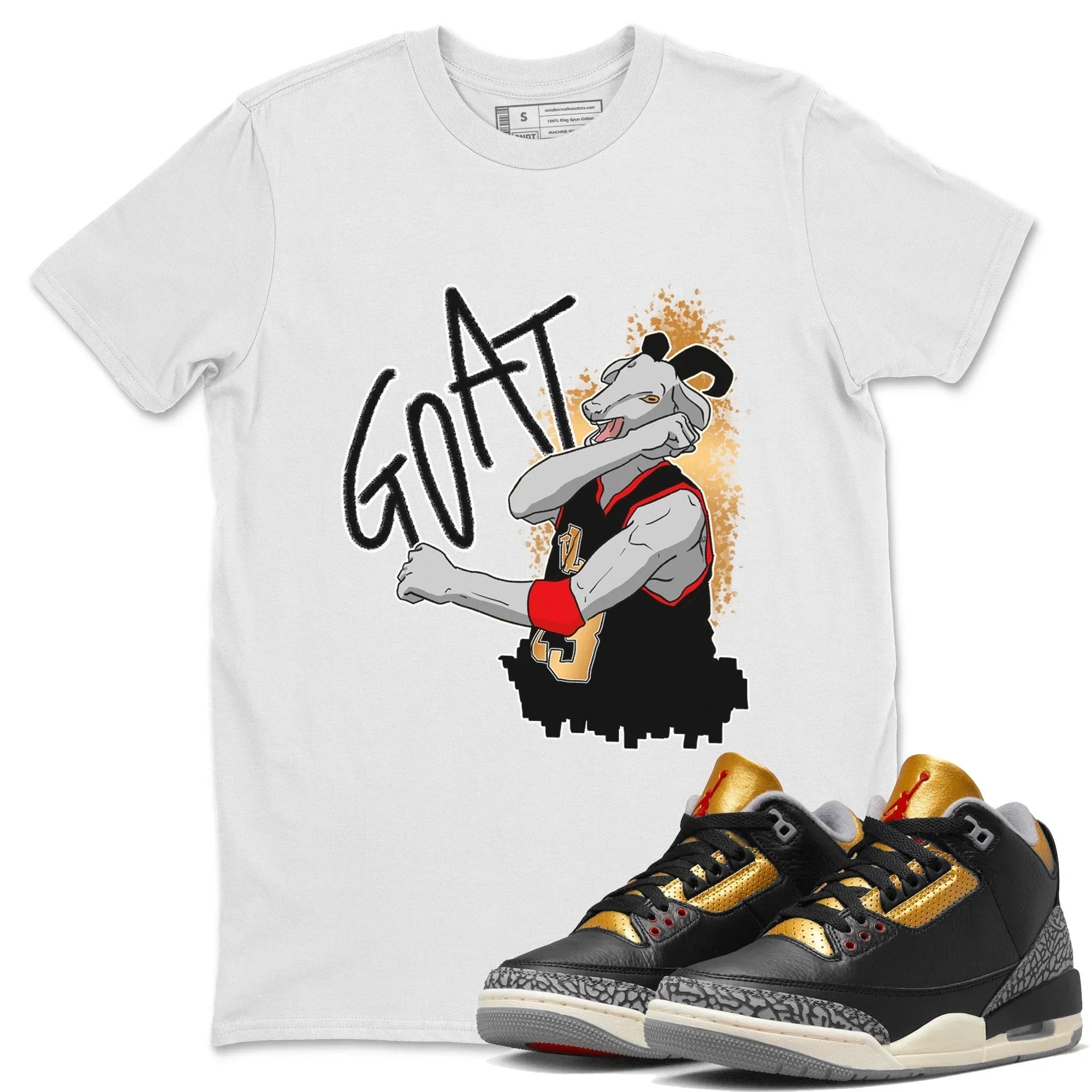 Screaming Goat Unisex Tops - Air Jordan 3 Black Gold