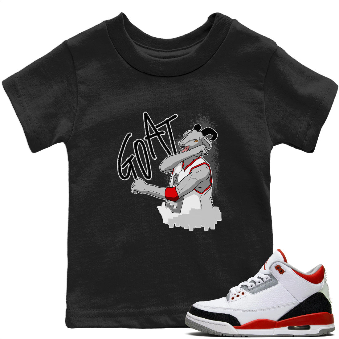 Screaming Goat Kids Tops - Air Jordan 3 Fire Red