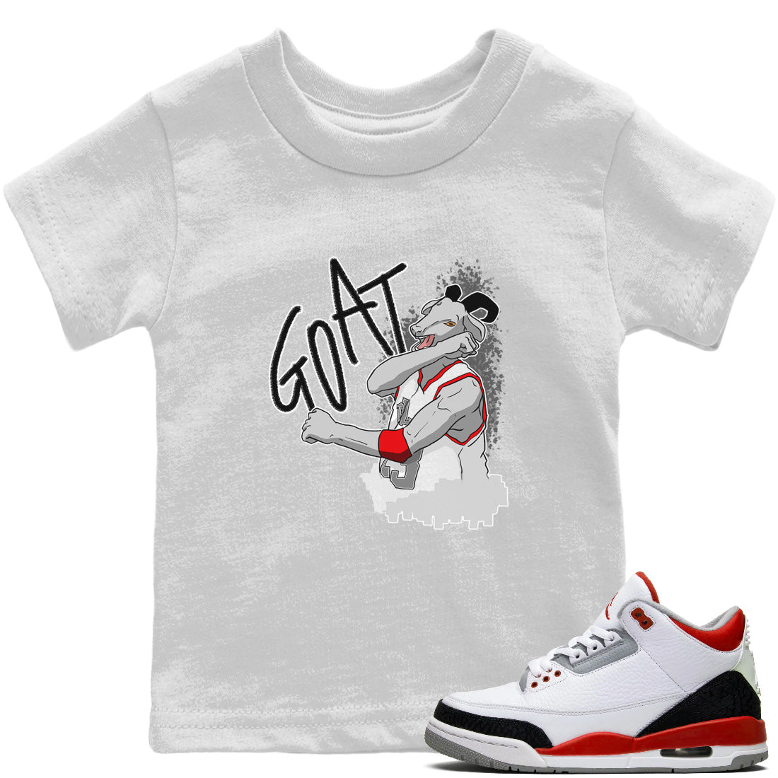 Screaming Goat Kids Tops - Air Jordan 3 Fire Red