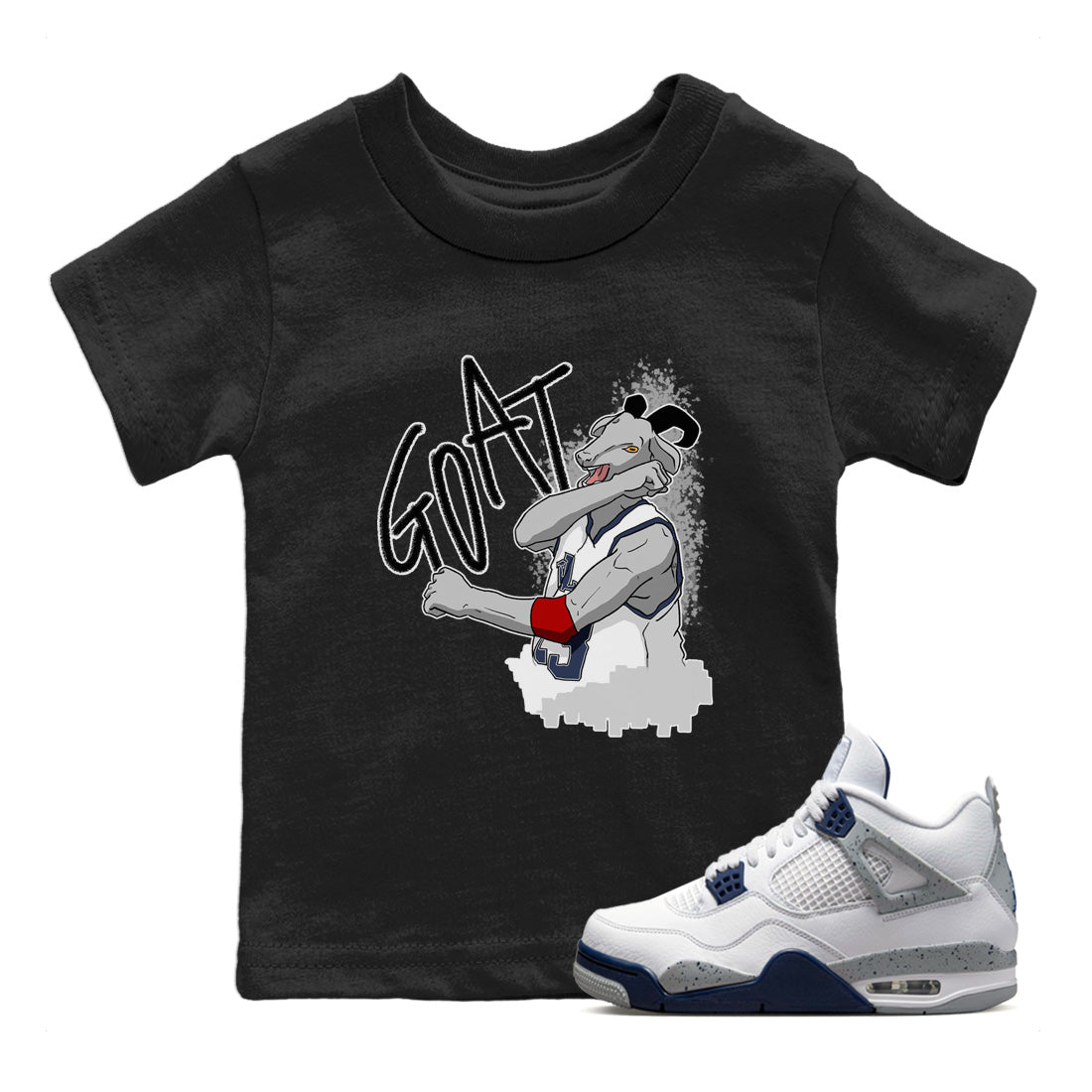 Screaming Goat Kids Tops - Air Jordan 4 Midnight Navy