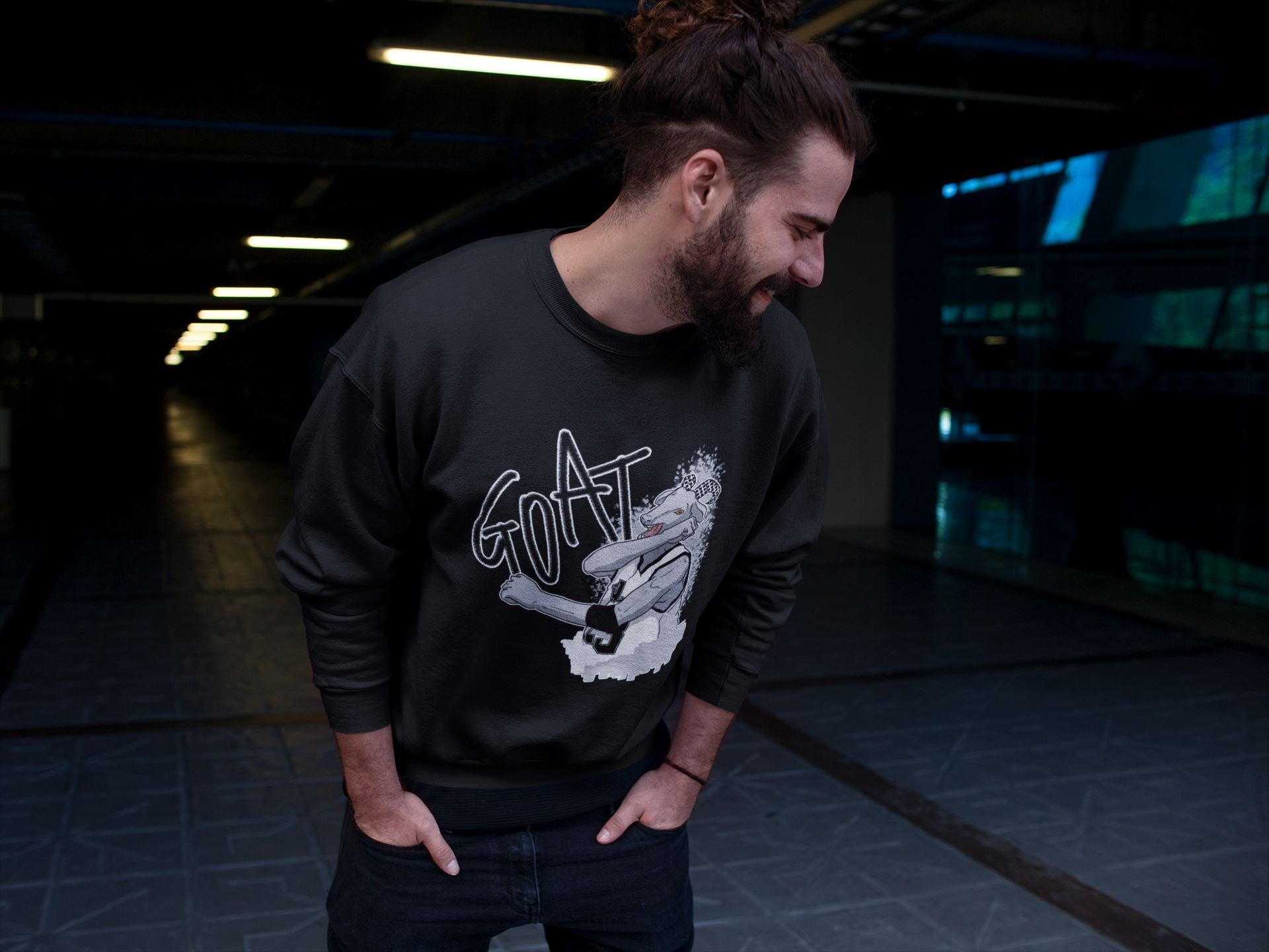 Screaming Goat Unisex Tops - Air Jordan 4 Military Black