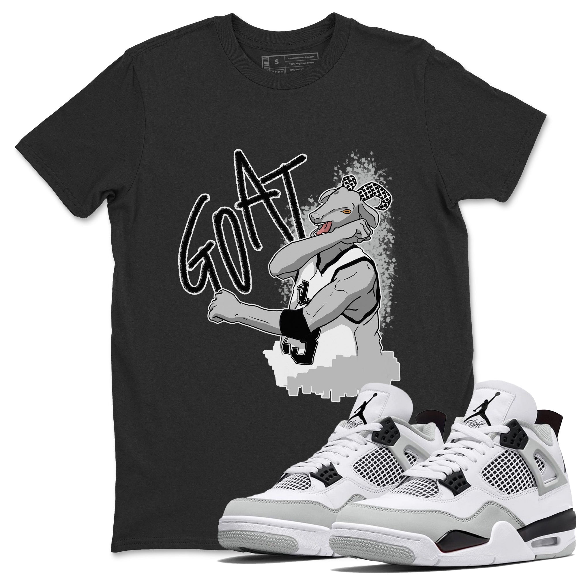 Screaming Goat Unisex Tops - Air Jordan 4 Military Black