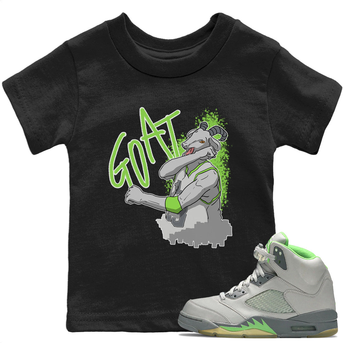 Screaming Goat Kids Tops - Air Jordan 5 Green Bean