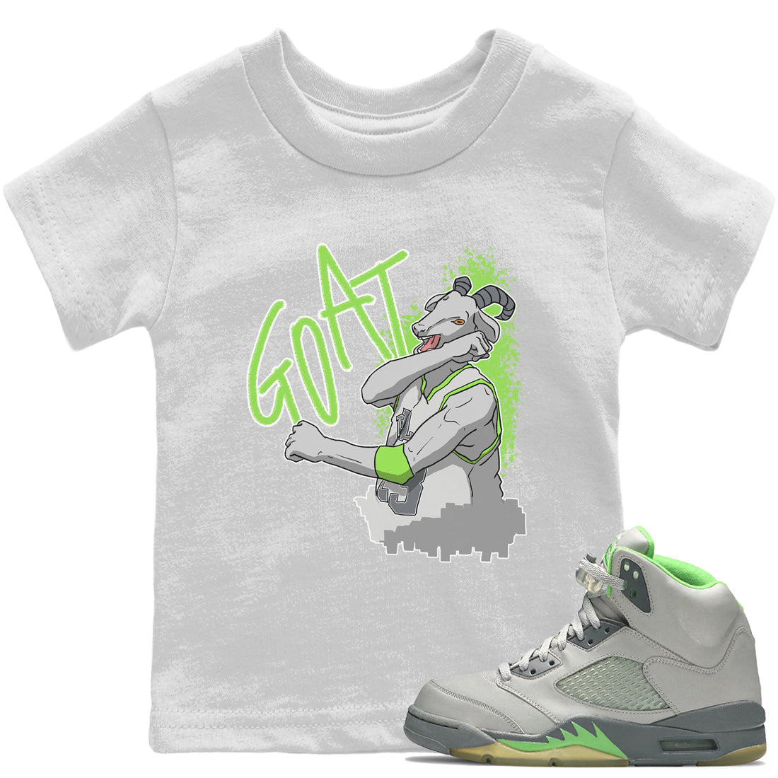 Screaming Goat Kids Tops - Air Jordan 5 Green Bean