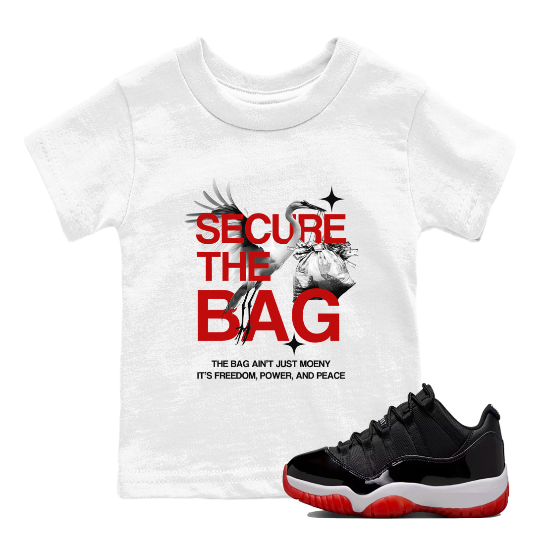 Secure The Bag snkmatch Tees Kids - Air Jordan 11 Bred