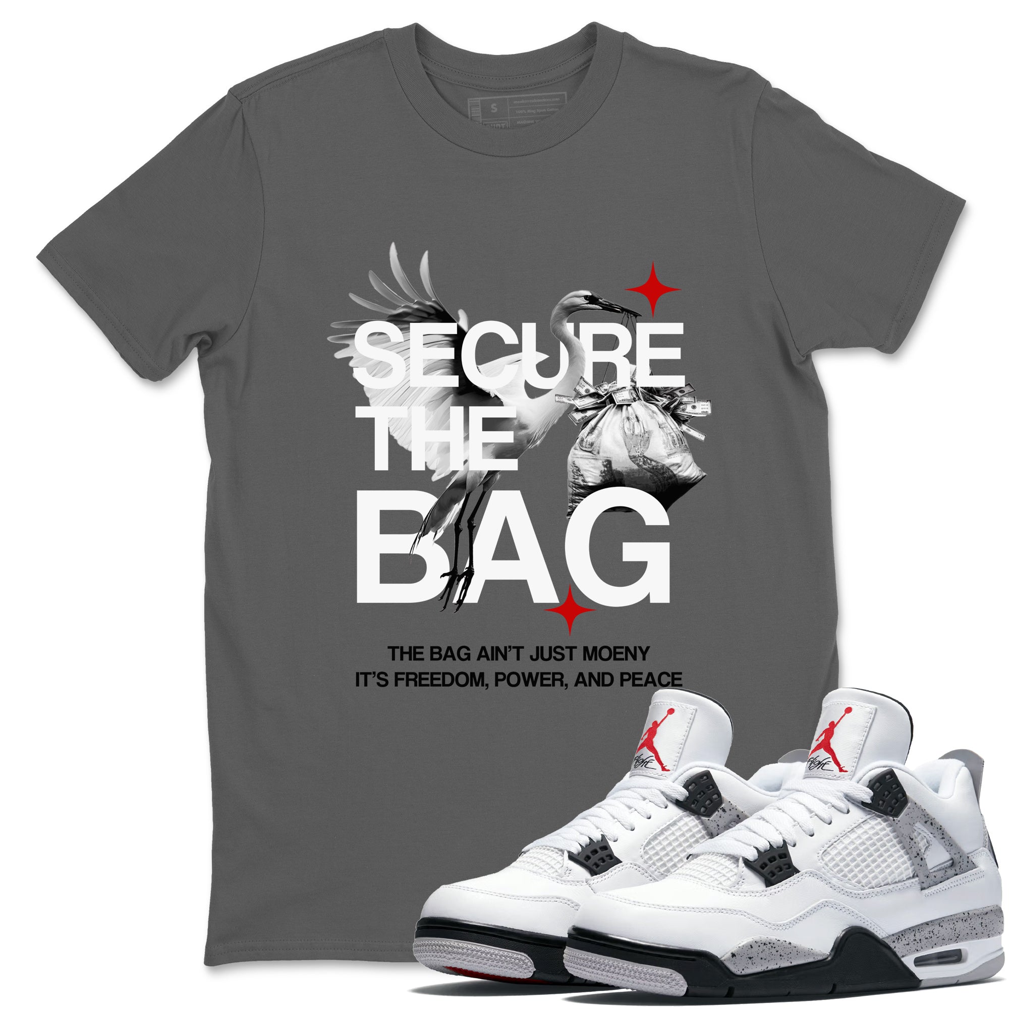 Secure The Bag snkmatch Tees - Air Jordan 4 White Cement