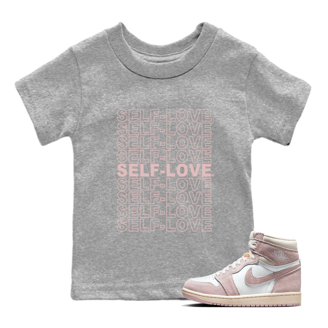 Self Love Kids Tops - Air Jordan 1 Washed Pink