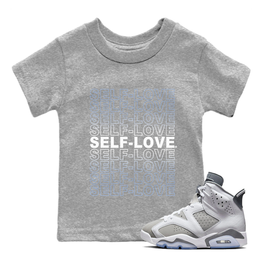 Self Love Kids Tops - Air Jordan 6 Cool Grey