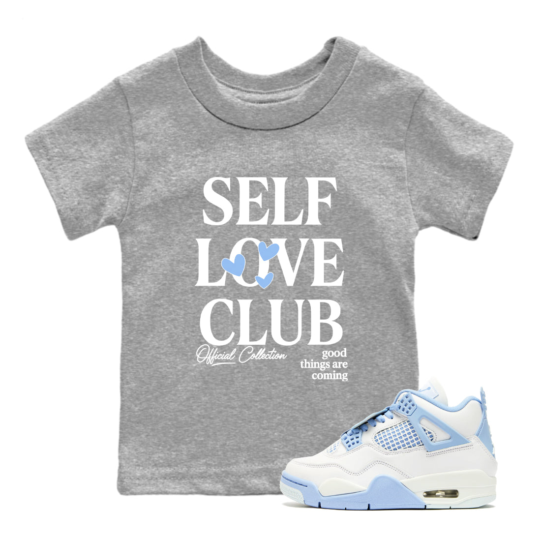 Self Love Club snkmatch Tees Kids - Air Jordan 4 Aluminum