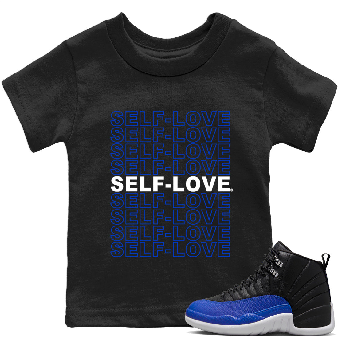 Self Love Kids Tops - Air Jordan 12 Hyper Royal